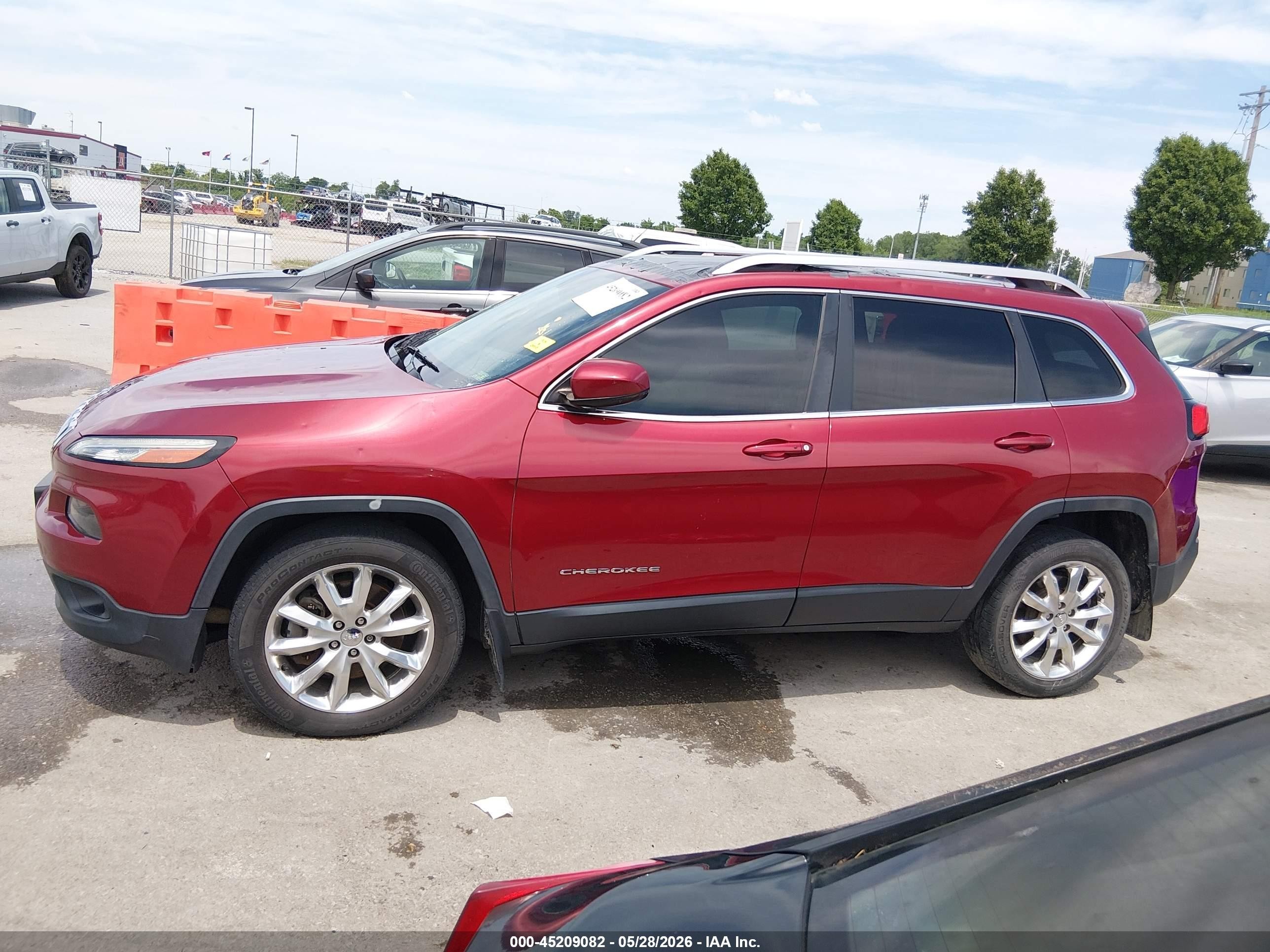 2015 Jeep Cherokee Limited Красный vin: 1C4PJLDS9FW517778