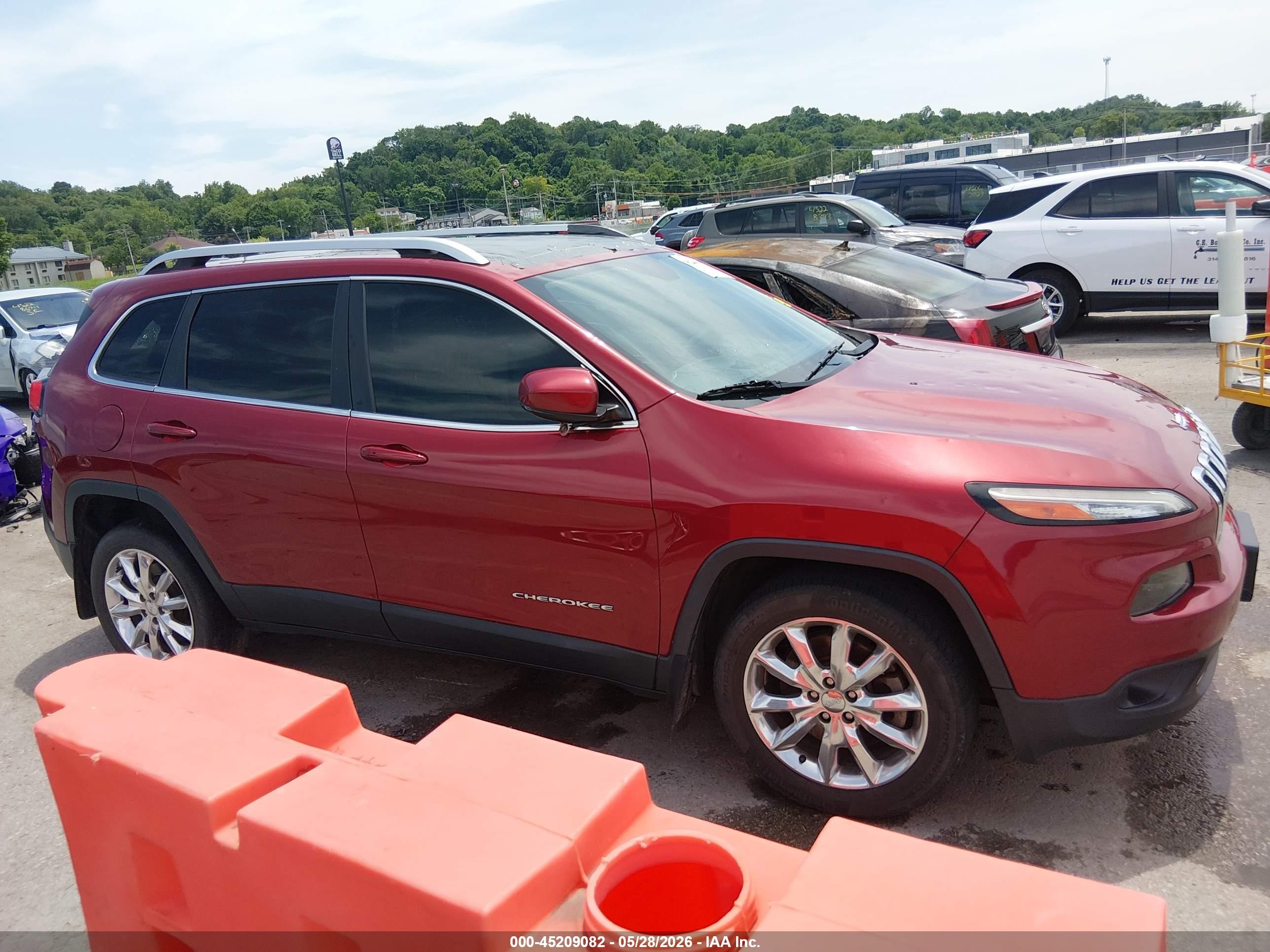 2015 Jeep Cherokee Limited Красный vin: 1C4PJLDS9FW517778