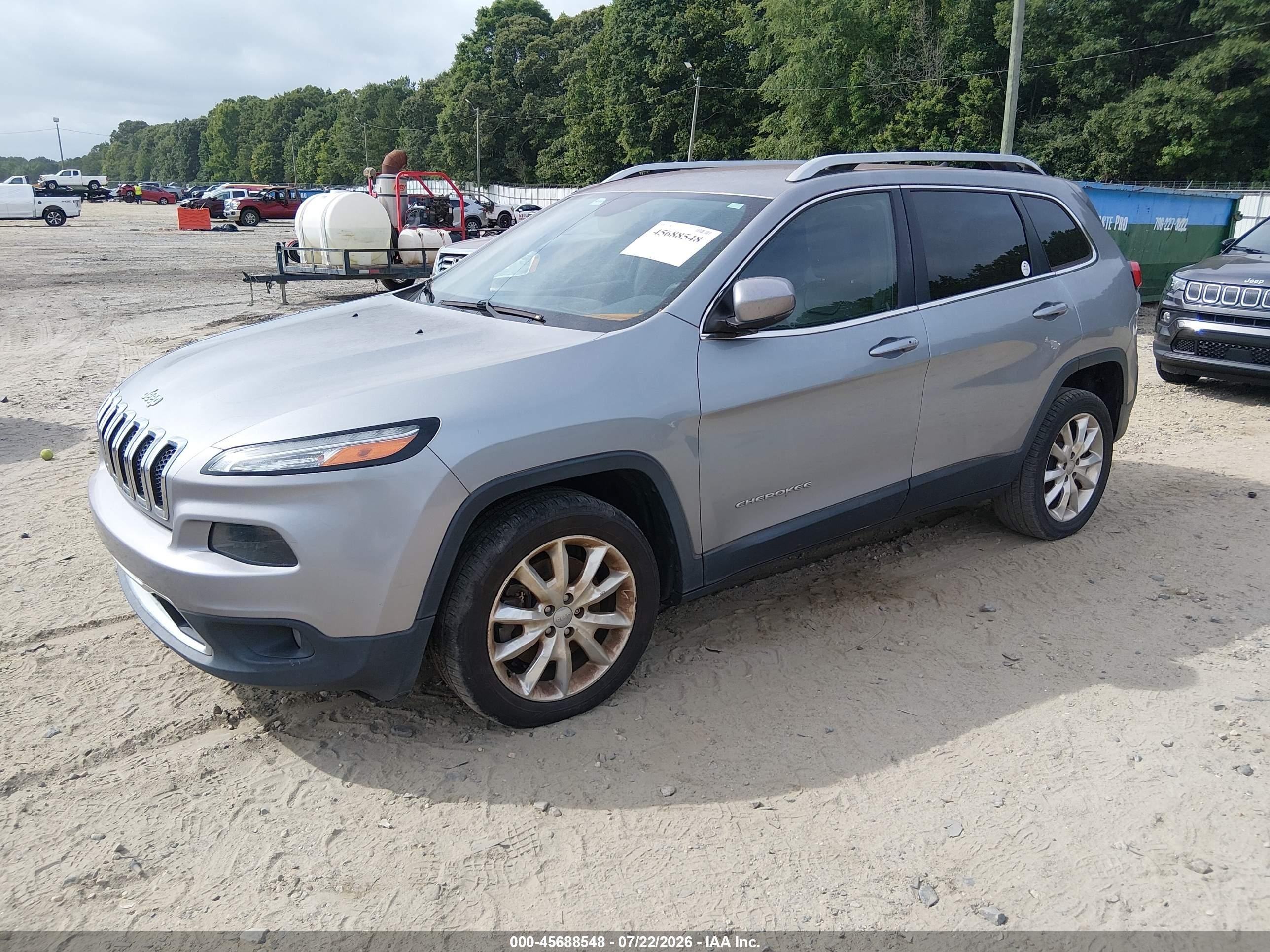 2015 Jeep Cherokee Limited Silver vin: 1C4PJLDS9FW531292