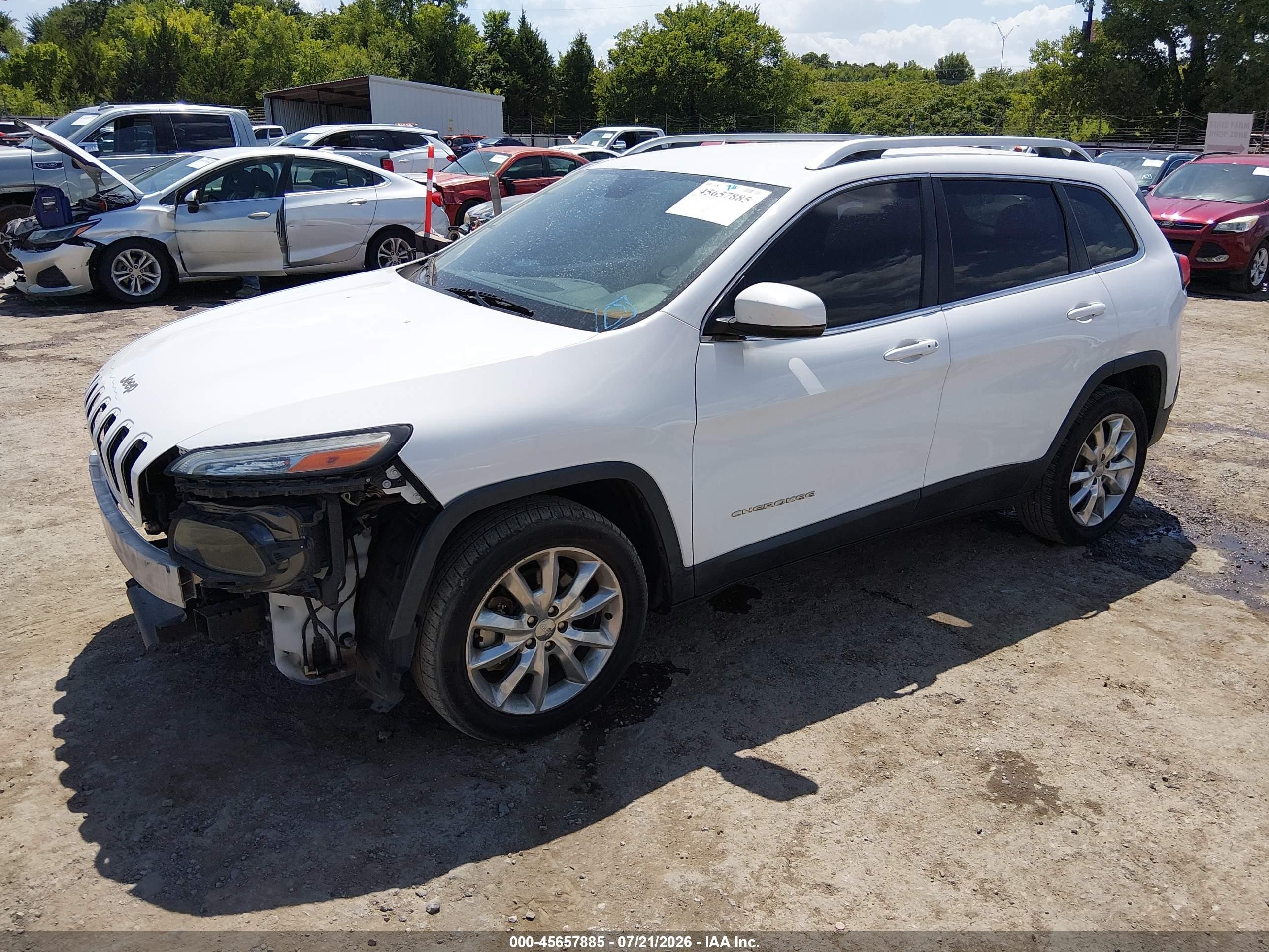 2015 Jeep Cherokee Limited Белый vin: 1C4PJLDS9FW670113