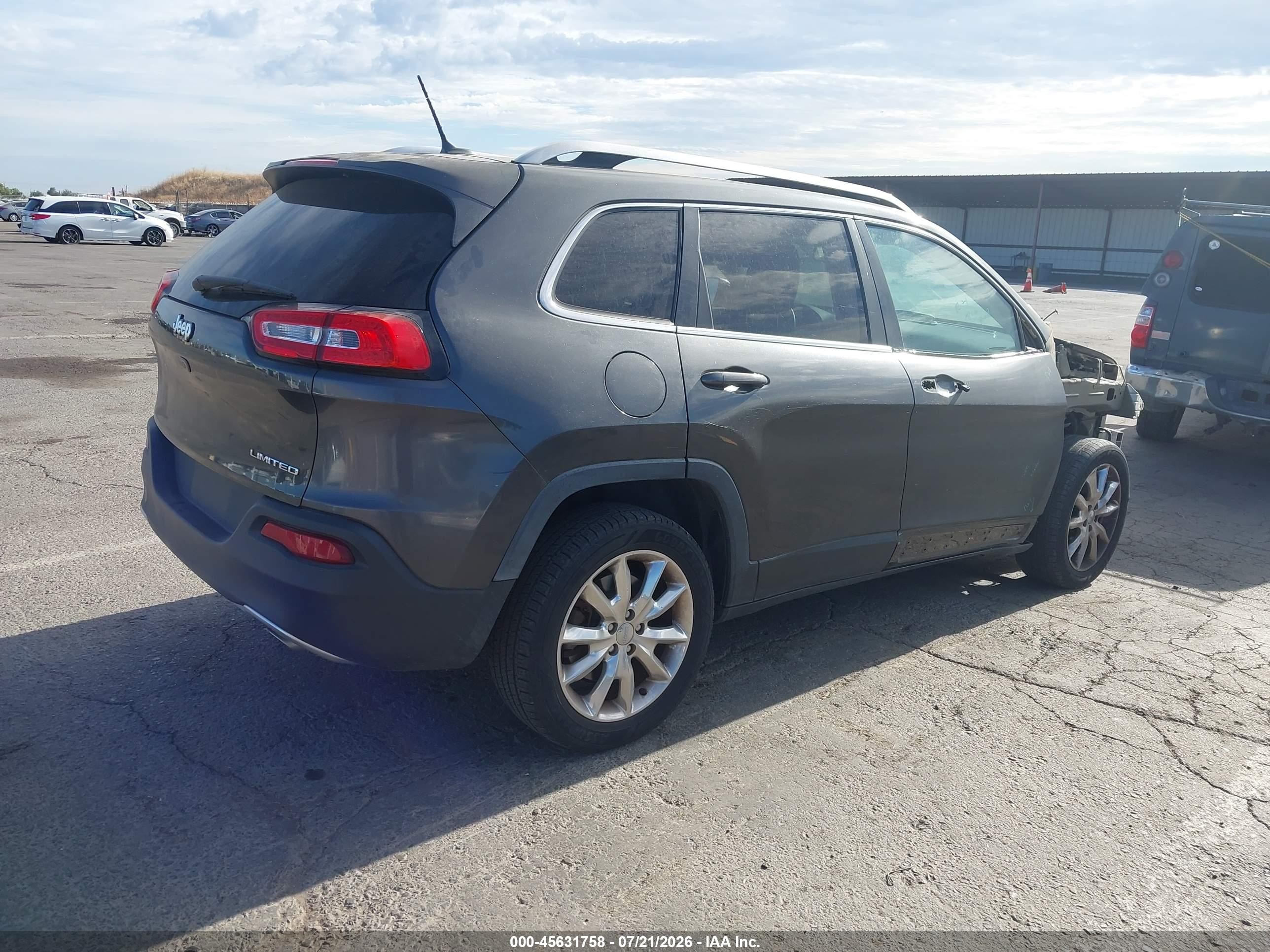 2014 Jeep Cherokee Limited Серый vin: 1C4PJLDSXEW302845