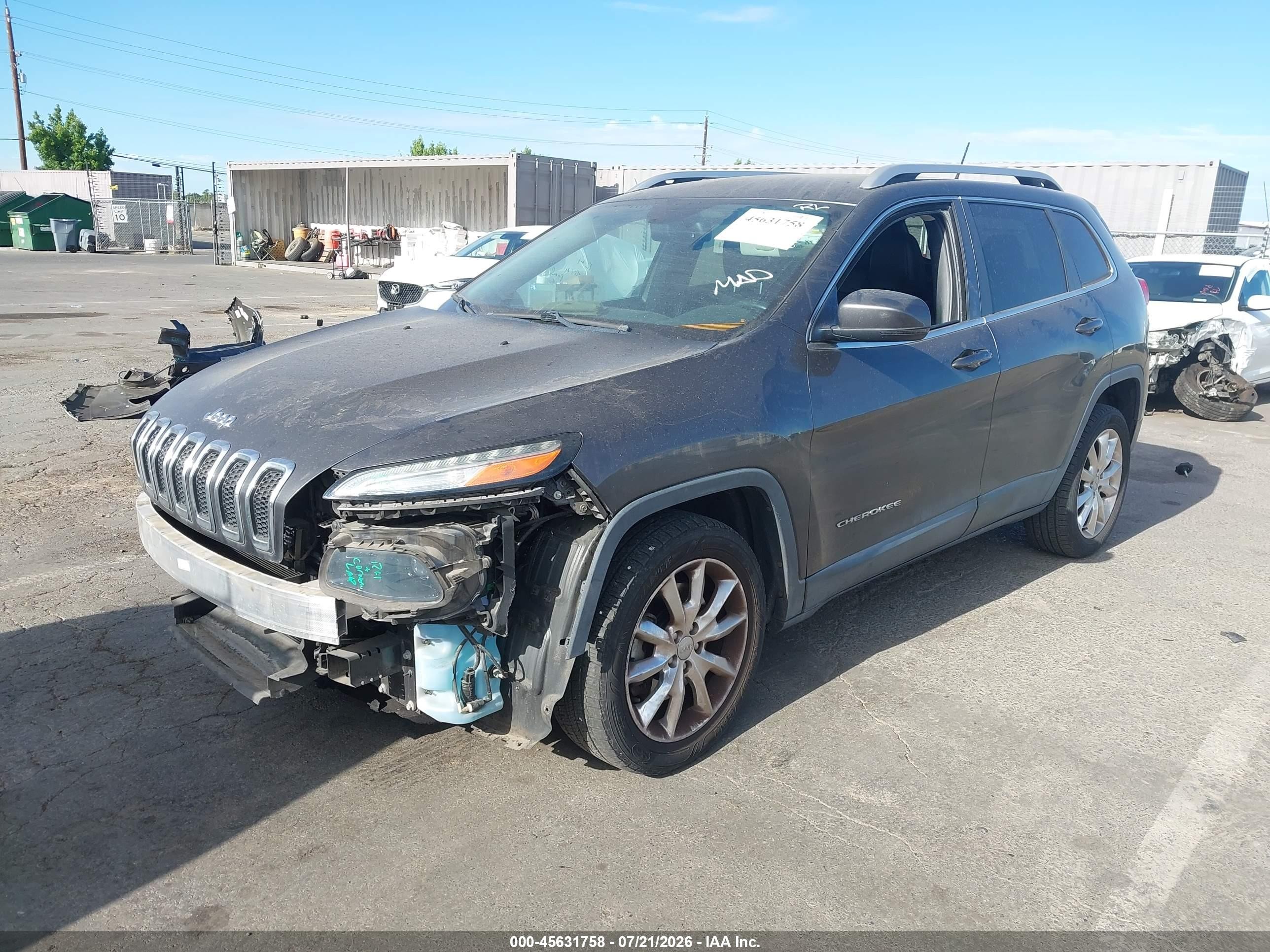 2014 Jeep Cherokee Limited Серый vin: 1C4PJLDSXEW302845