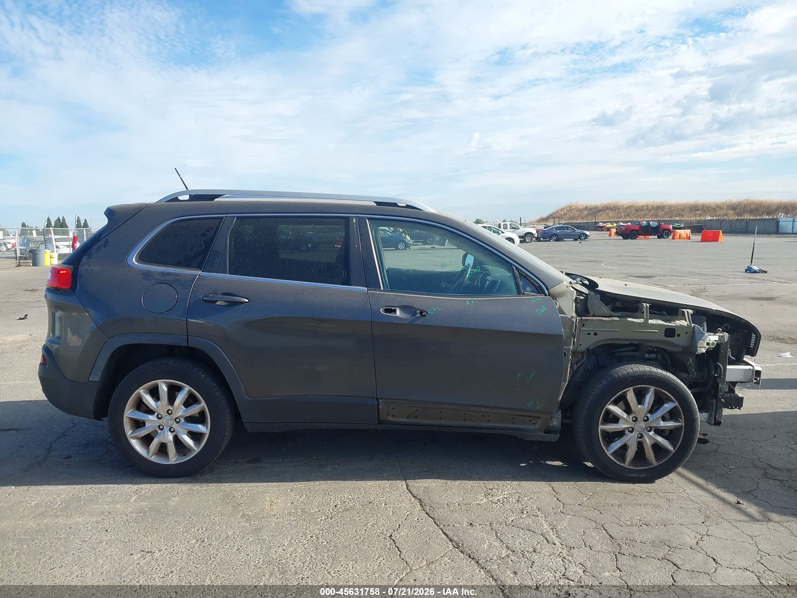 2014 Jeep Cherokee Limited Серый vin: 1C4PJLDSXEW302845