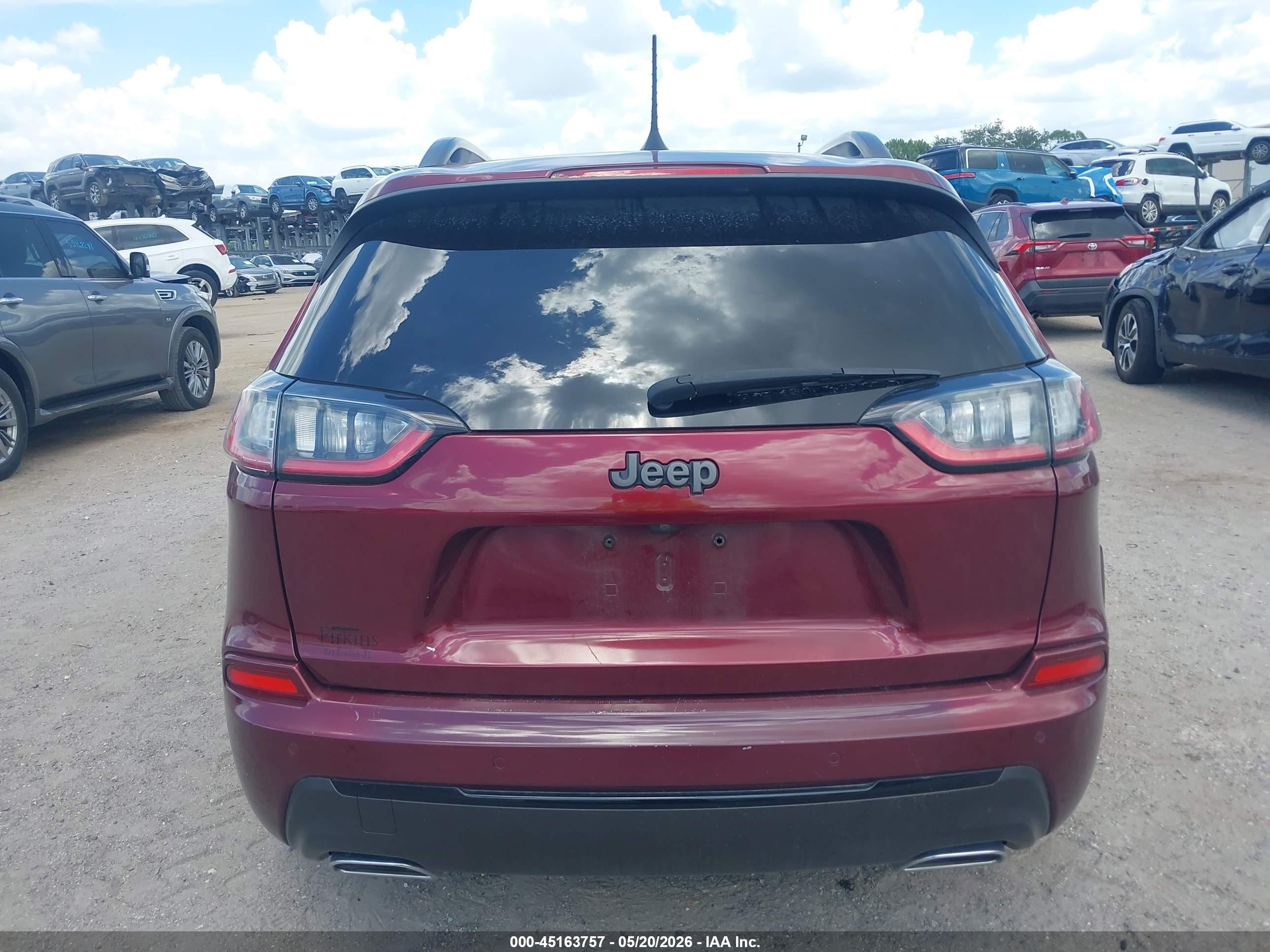 2020 Jeep Cherokee High Altitude Fwd Burgundy vin: 1C4PJLDXXLD634515