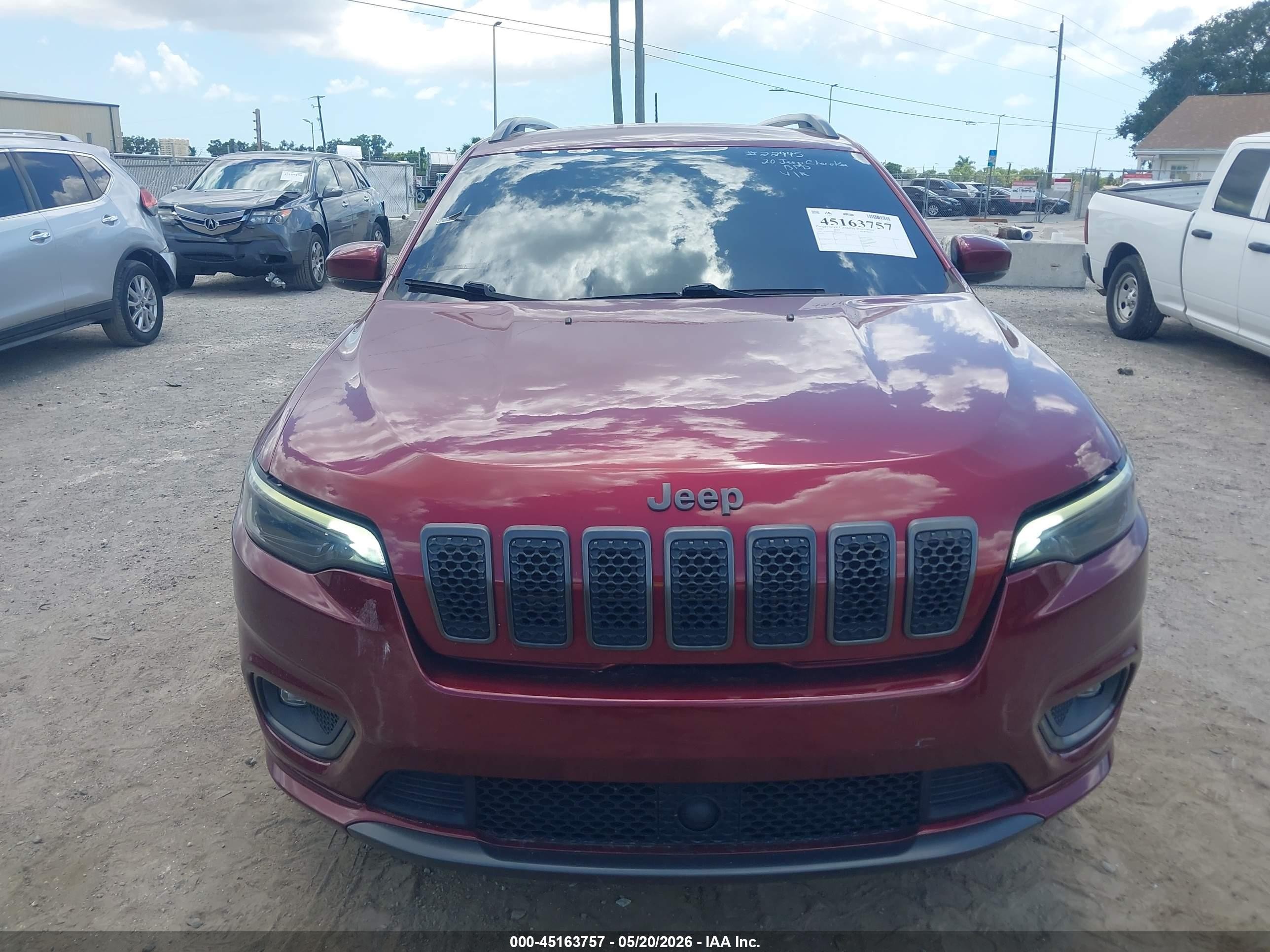 2020 Jeep Cherokee High Altitude Fwd Burgundy vin: 1C4PJLDXXLD634515