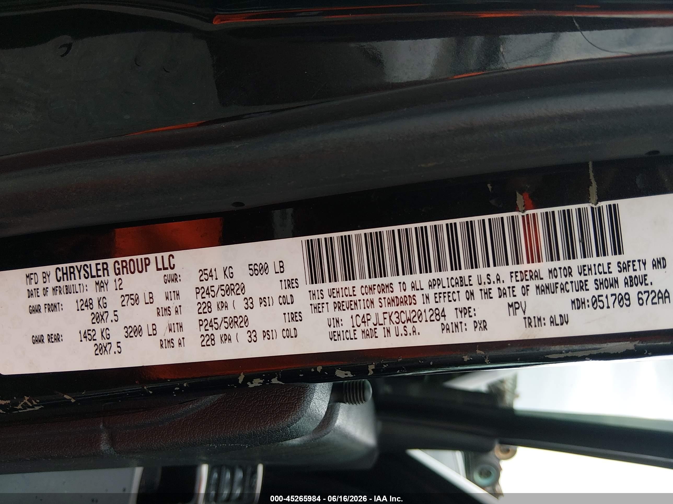 2012 Jeep Liberty Limited Jet Edition Black vin: 1C4PJLFK3CW201284