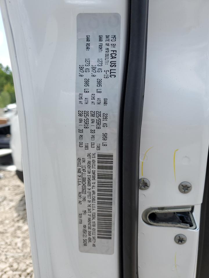 2019 Jeep Cherokee Latitude Plus   White vin: 1C4PJLLB8KD455622