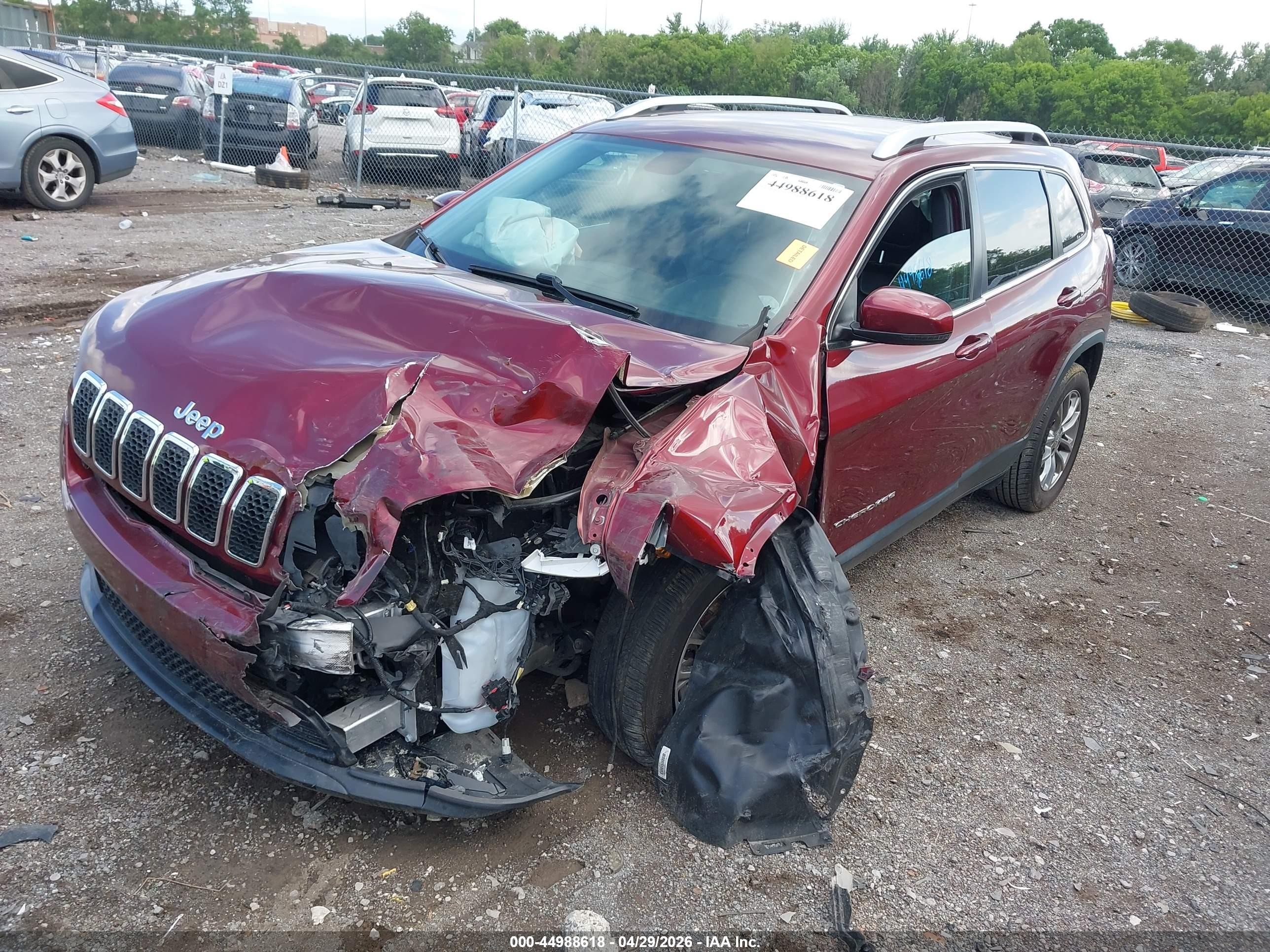 2020 Jeep Cherokee Latitude Plus Fwd Maroon vin: 1C4PJLLB8LD530515