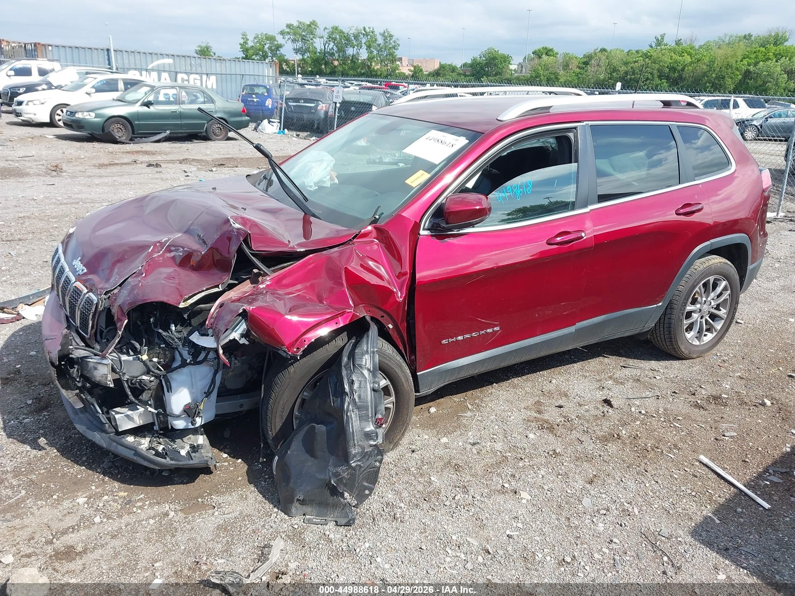 2020 Jeep Cherokee Latitude Plus Fwd Maroon vin: 1C4PJLLB8LD530515