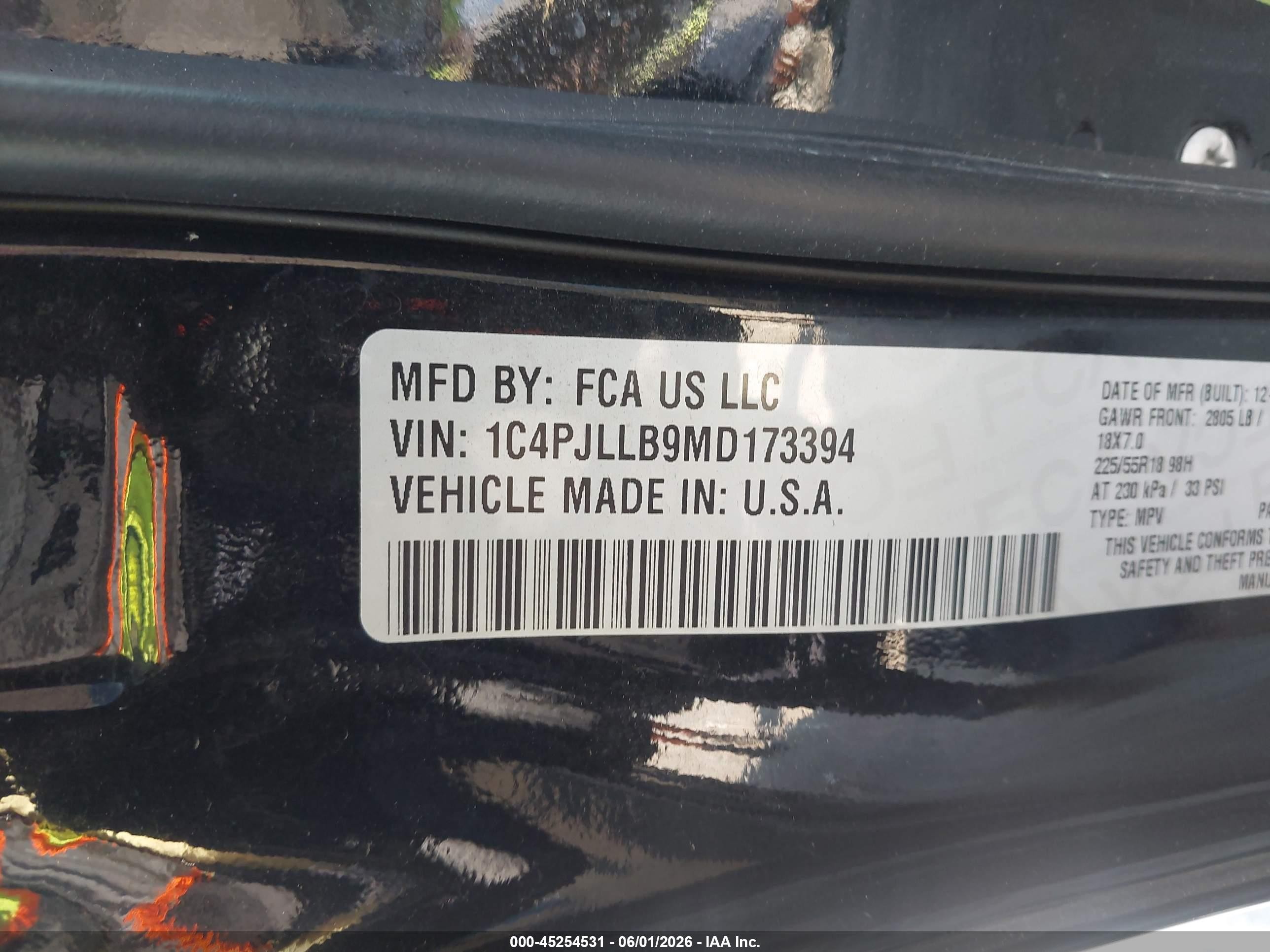 2021 Jeep Cherokee Altitude Fwd Black vin: 1C4PJLLB9MD173394