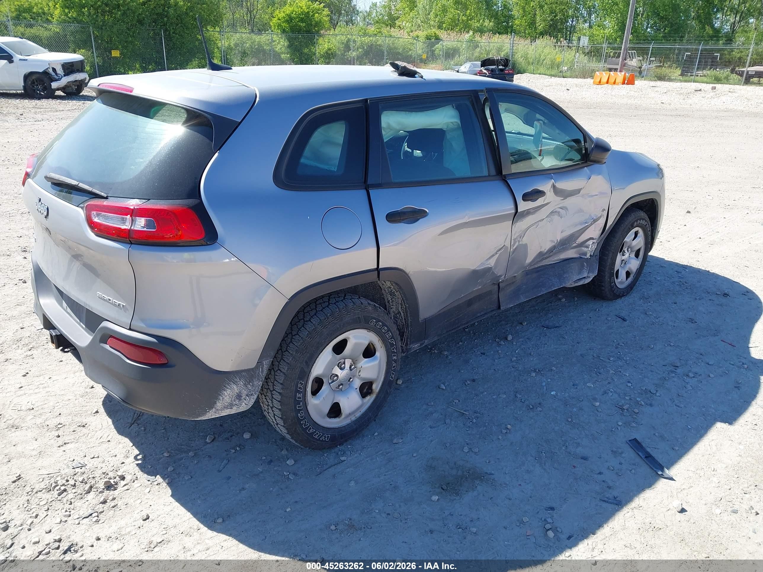 2014 Jeep Cherokee Sport Серый vin: 1C4PJMAB0EW202330