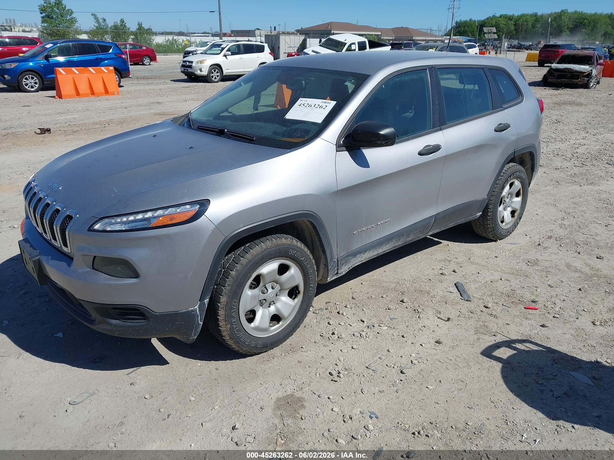 2014 Jeep Cherokee Sport Серый vin: 1C4PJMAB0EW202330