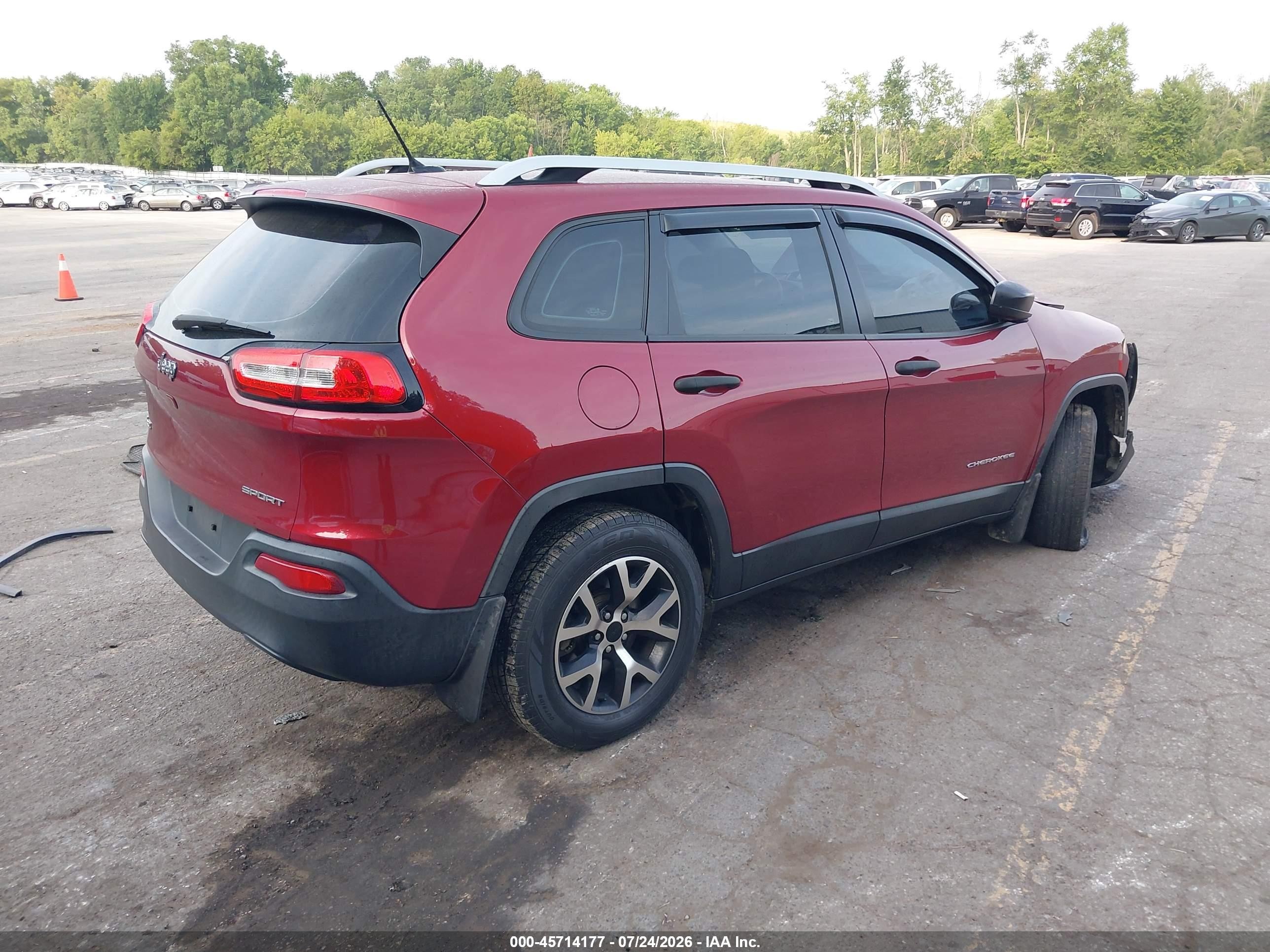 2015 Jeep Cherokee Sport Burgundy vin: 1C4PJMAB0FW741550