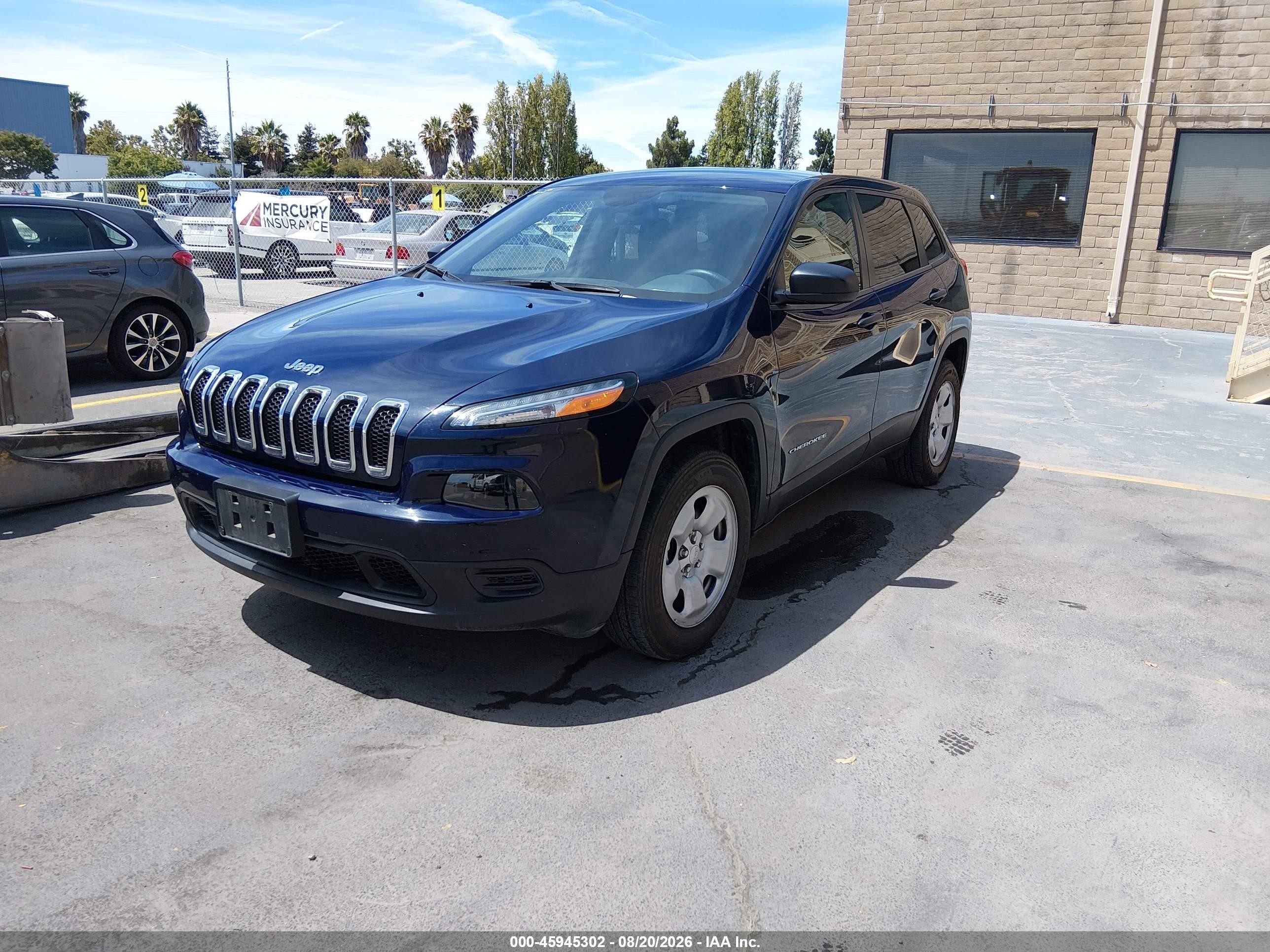 2016 Jeep Cherokee Sport Blue vin: 1C4PJMAB0GW337391