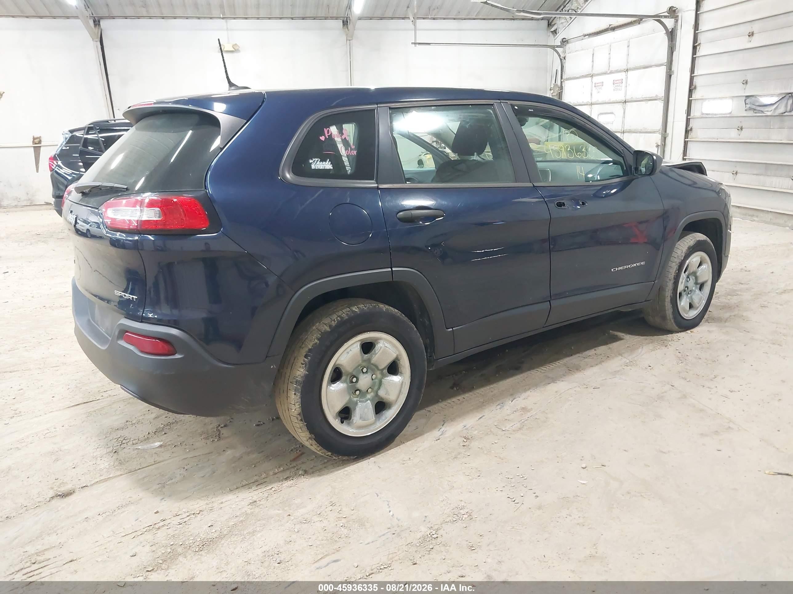 2014 Jeep Cherokee Sport Синий vin: 1C4PJMAB1EW178118