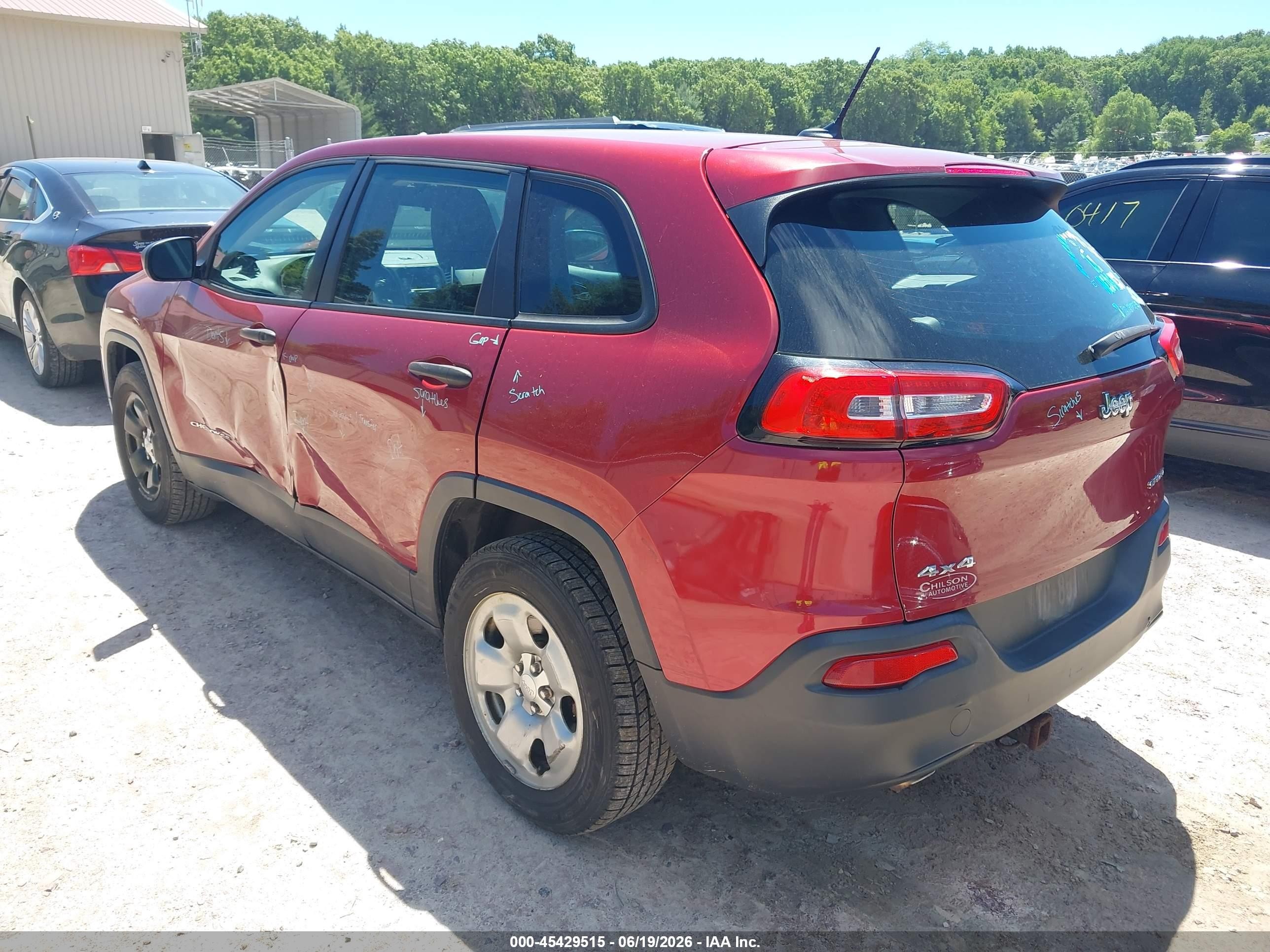 2014 Jeep Cherokee Sport Red vin: 1C4PJMAB1EW233697