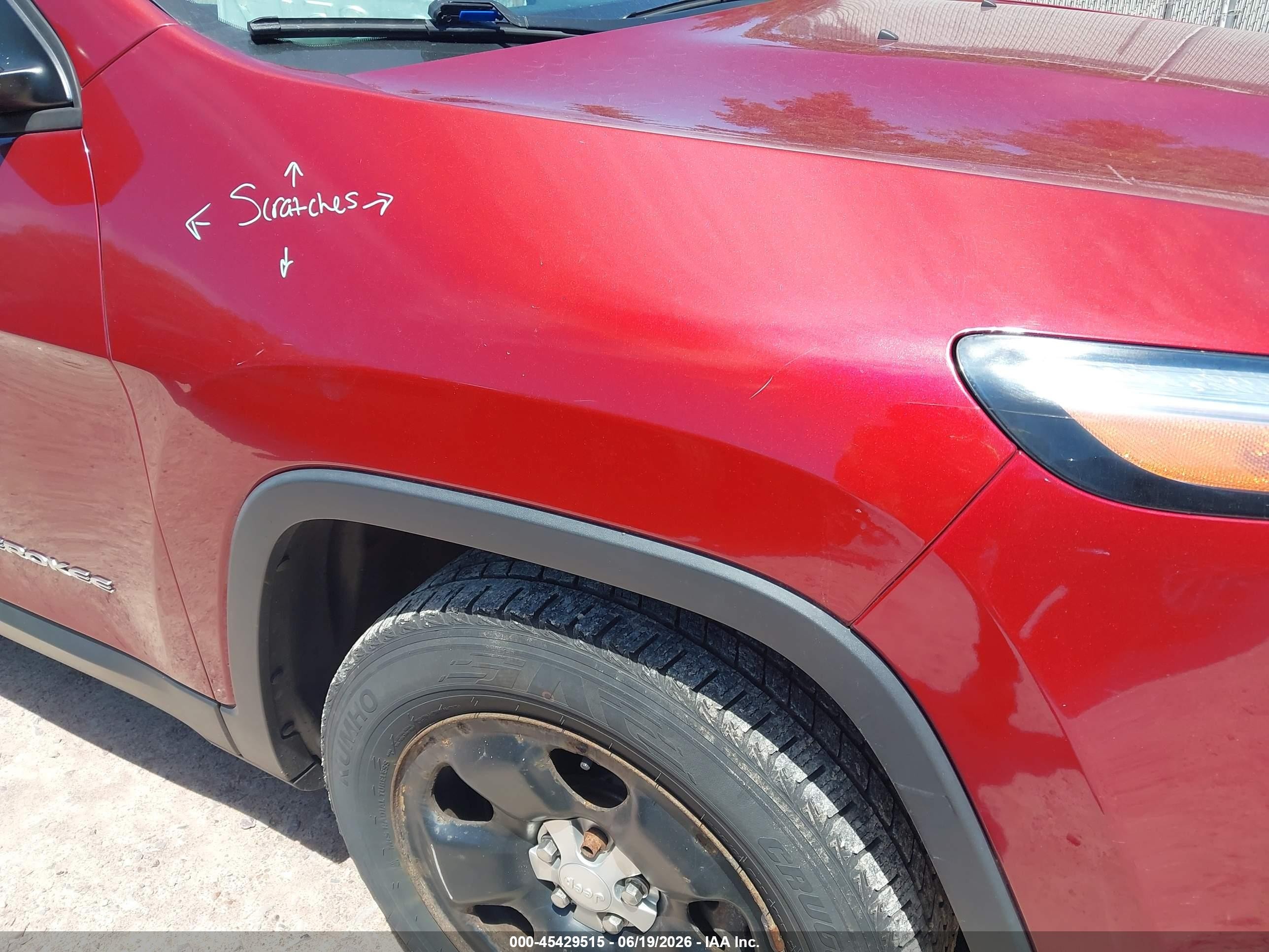 2014 Jeep Cherokee Sport Red vin: 1C4PJMAB1EW233697