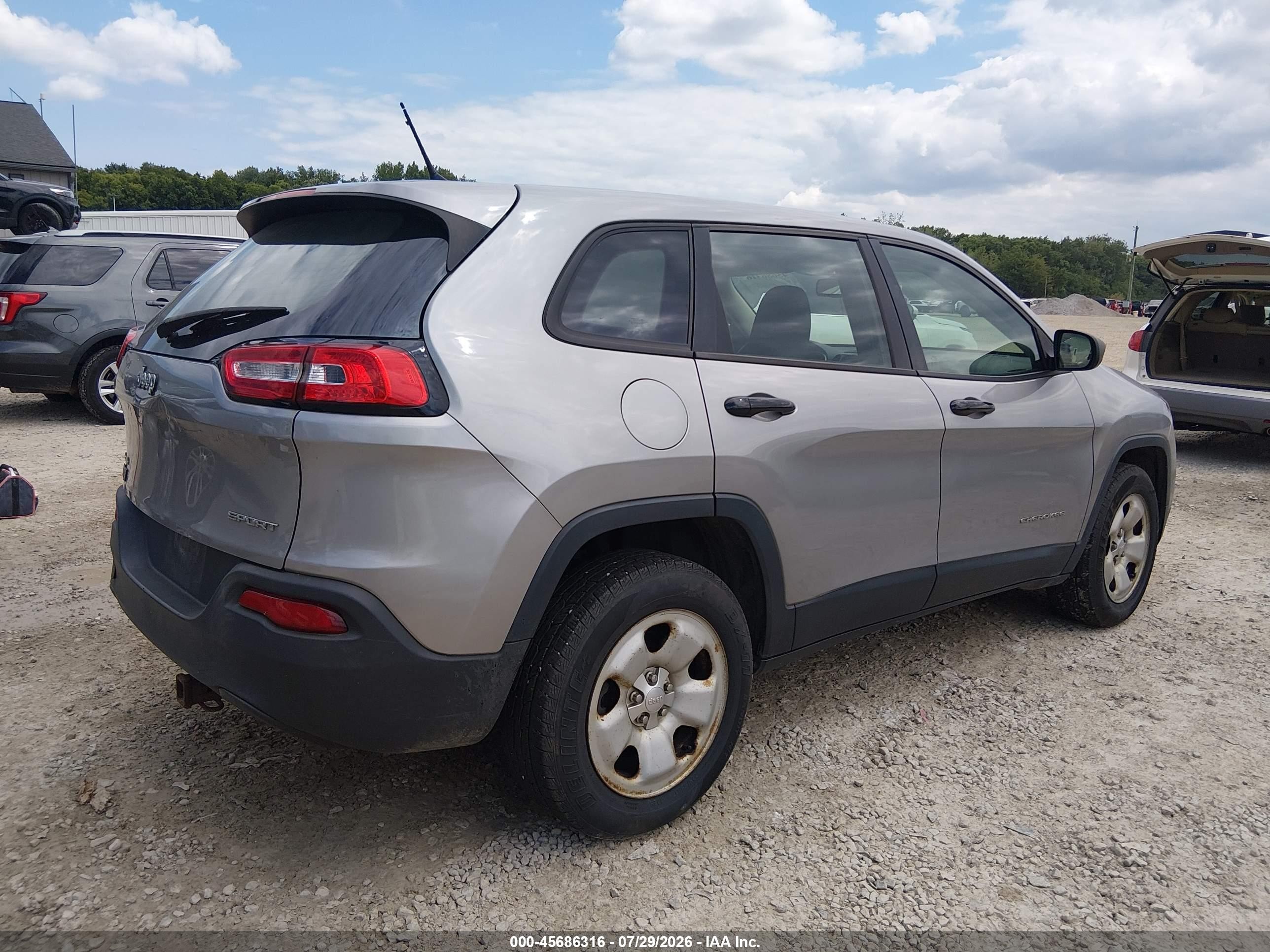 2014 Jeep Cherokee Sport Silver vin: 1C4PJMAB2EW145032