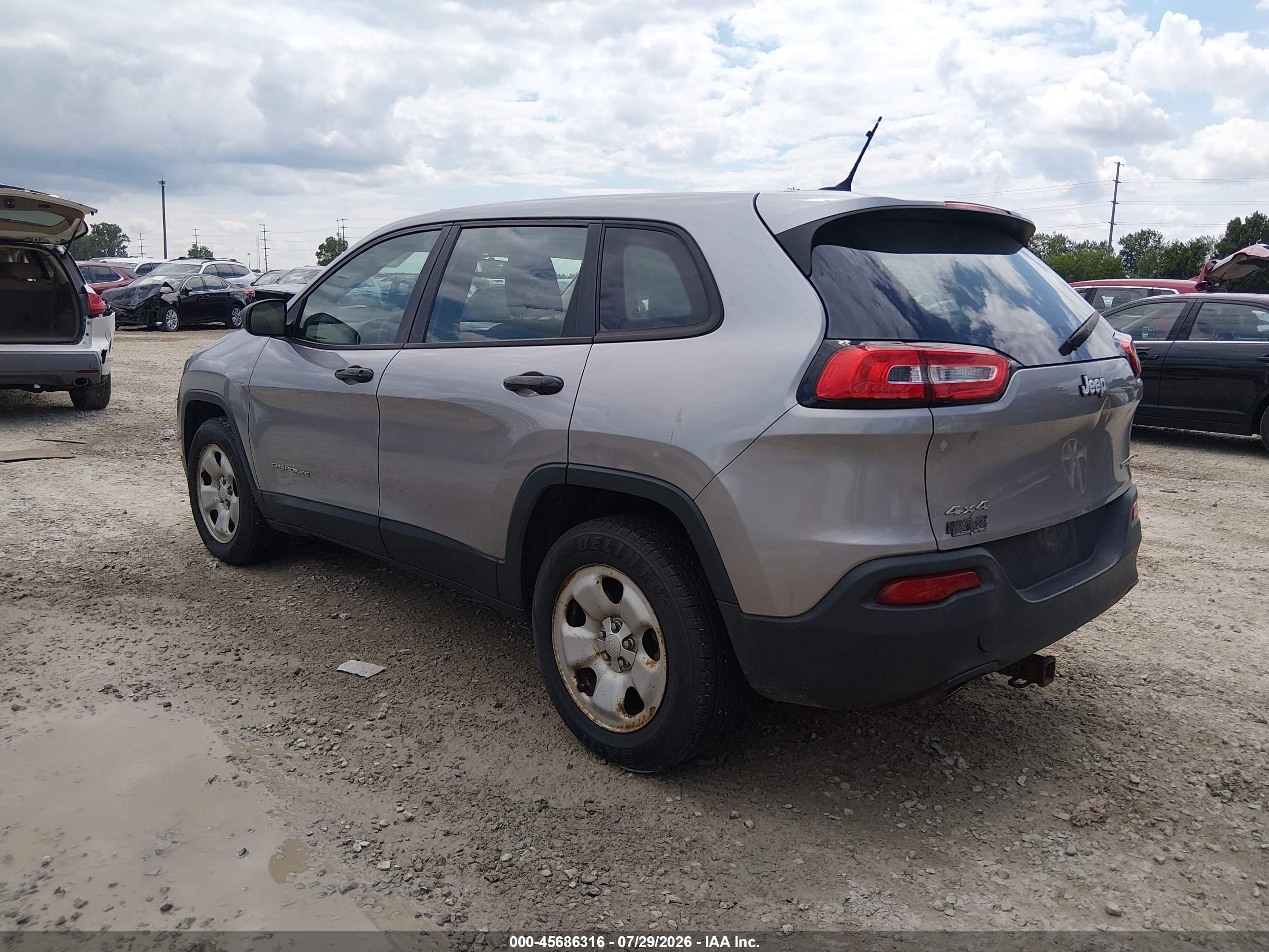 2014 Jeep Cherokee Sport Silver vin: 1C4PJMAB2EW145032