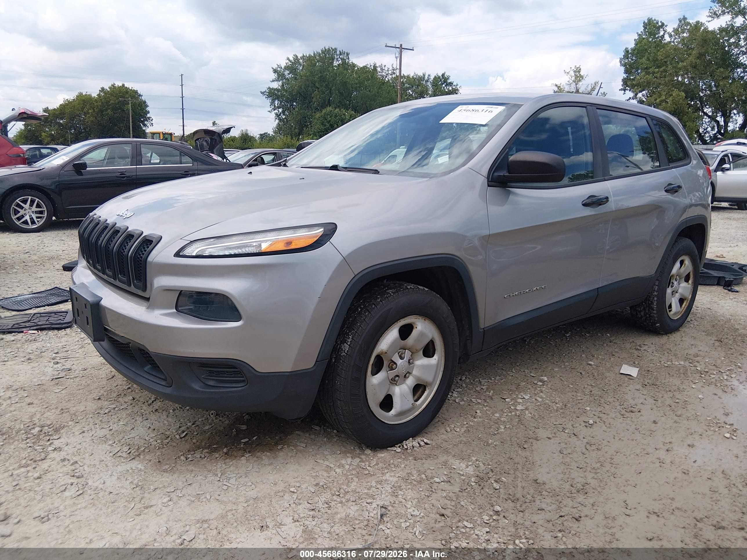 2014 Jeep Cherokee Sport Silver vin: 1C4PJMAB2EW145032