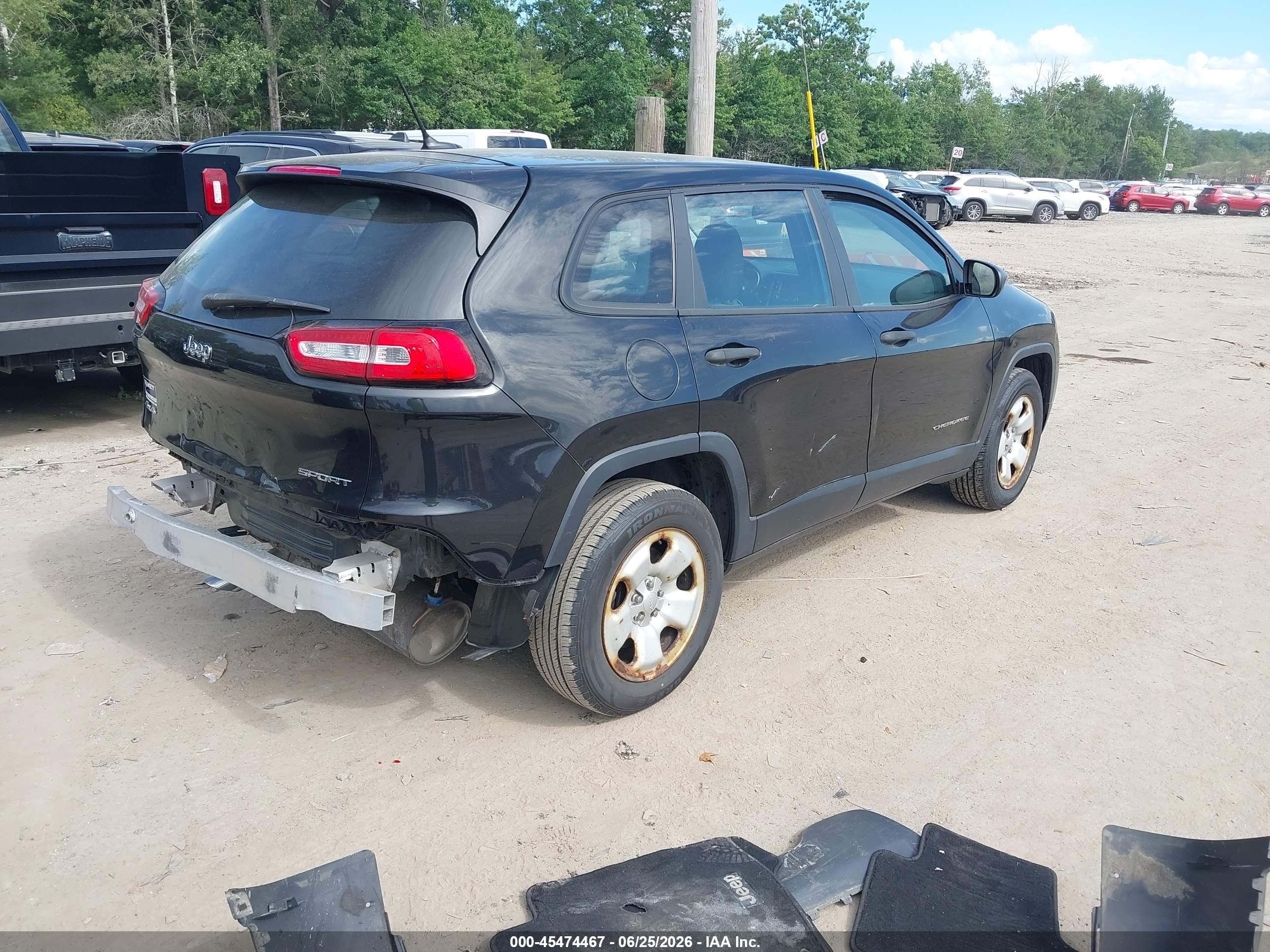 2014 Jeep Cherokee Sport Черный vin: 1C4PJMAB2EW164485
