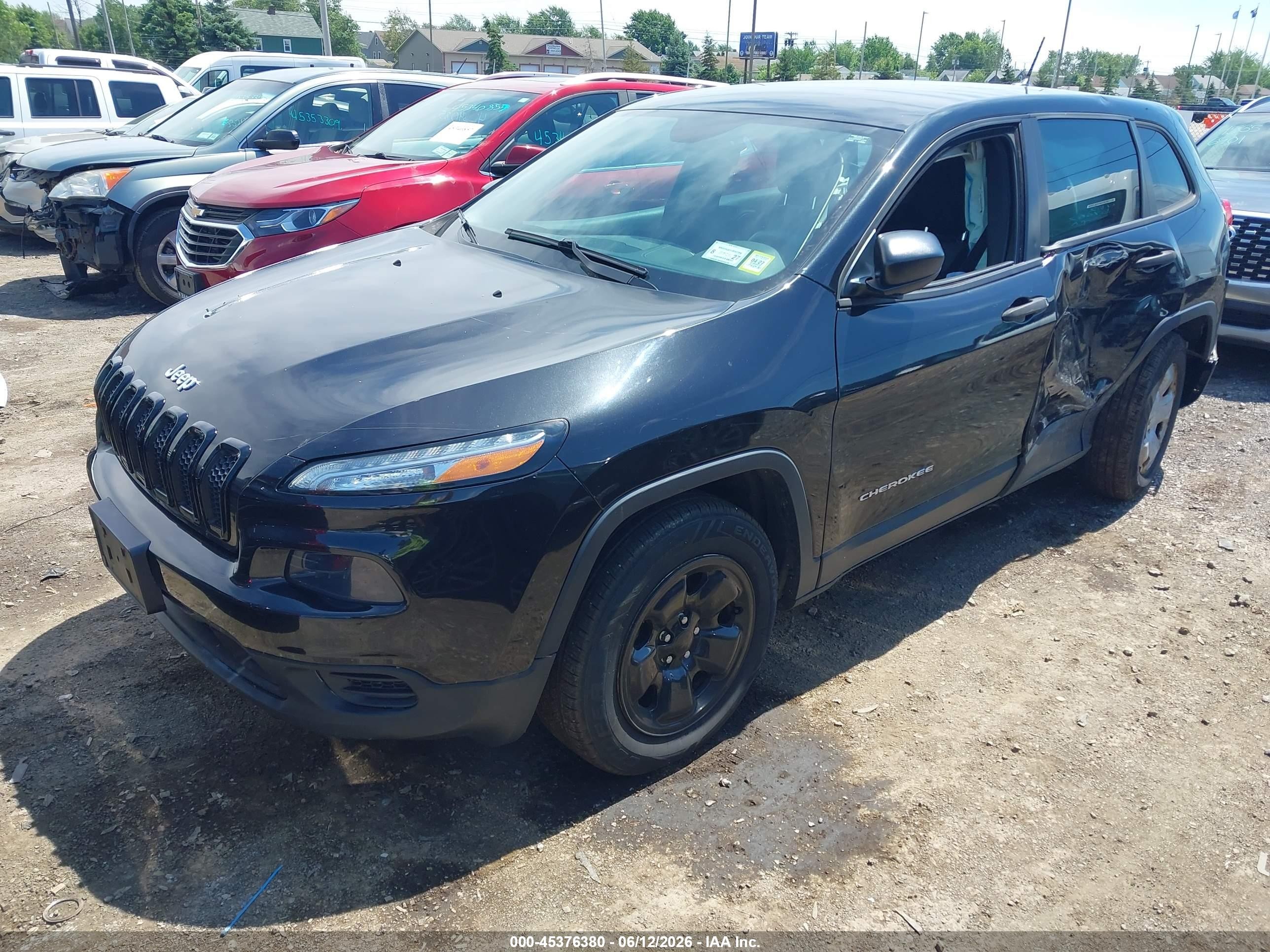 2014 Jeep Cherokee Sport Black vin: 1C4PJMAB2EW169377