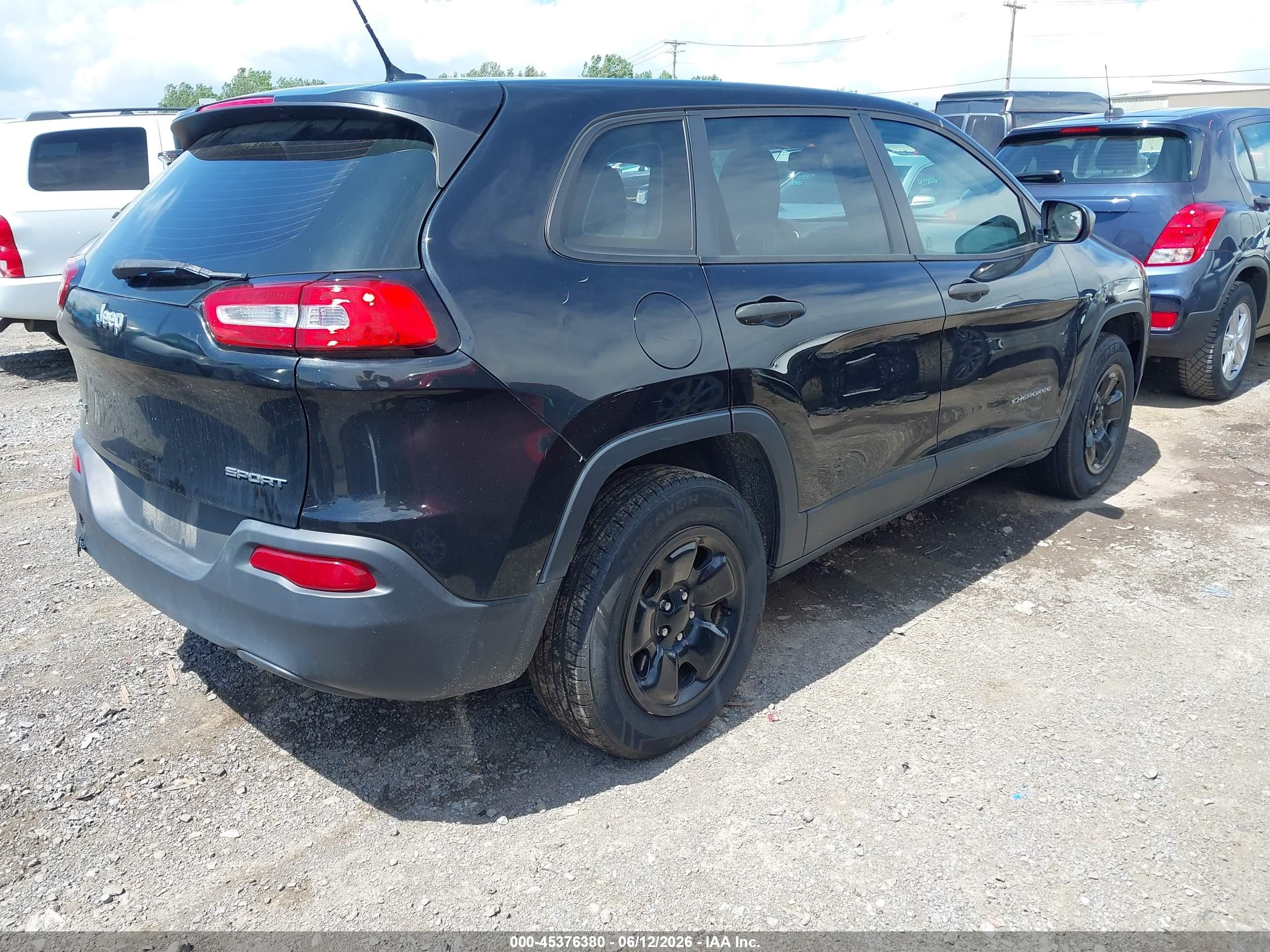 2014 Jeep Cherokee Sport Black vin: 1C4PJMAB2EW169377