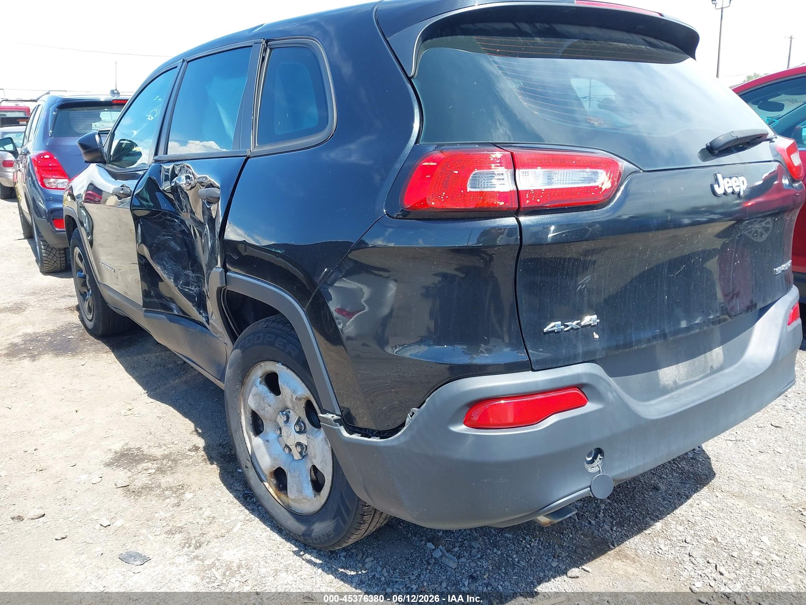2014 Jeep Cherokee Sport Black vin: 1C4PJMAB2EW169377