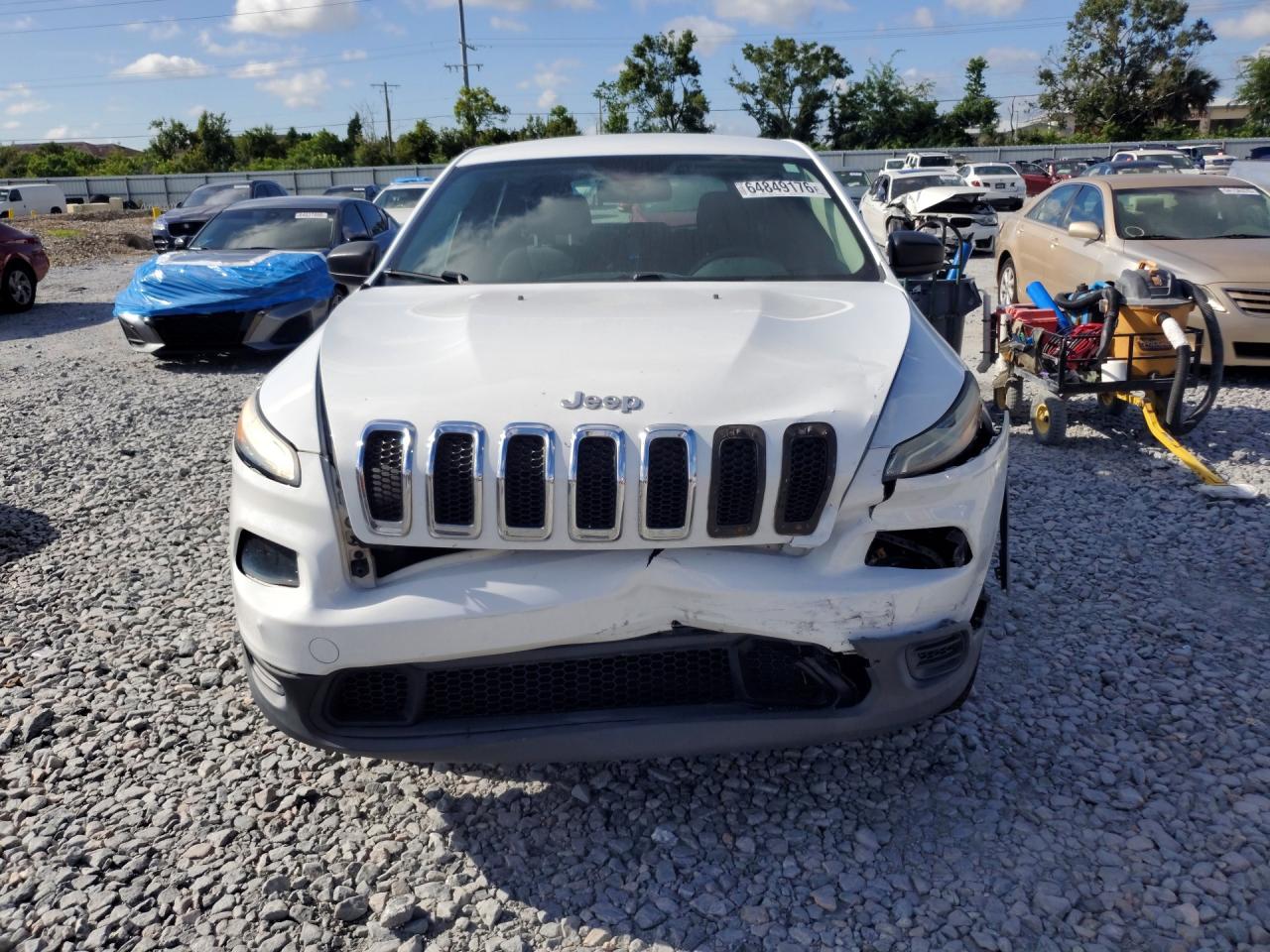 2014 Jeep Cherokee Sport White vin: 1C4PJMAB2EW252601