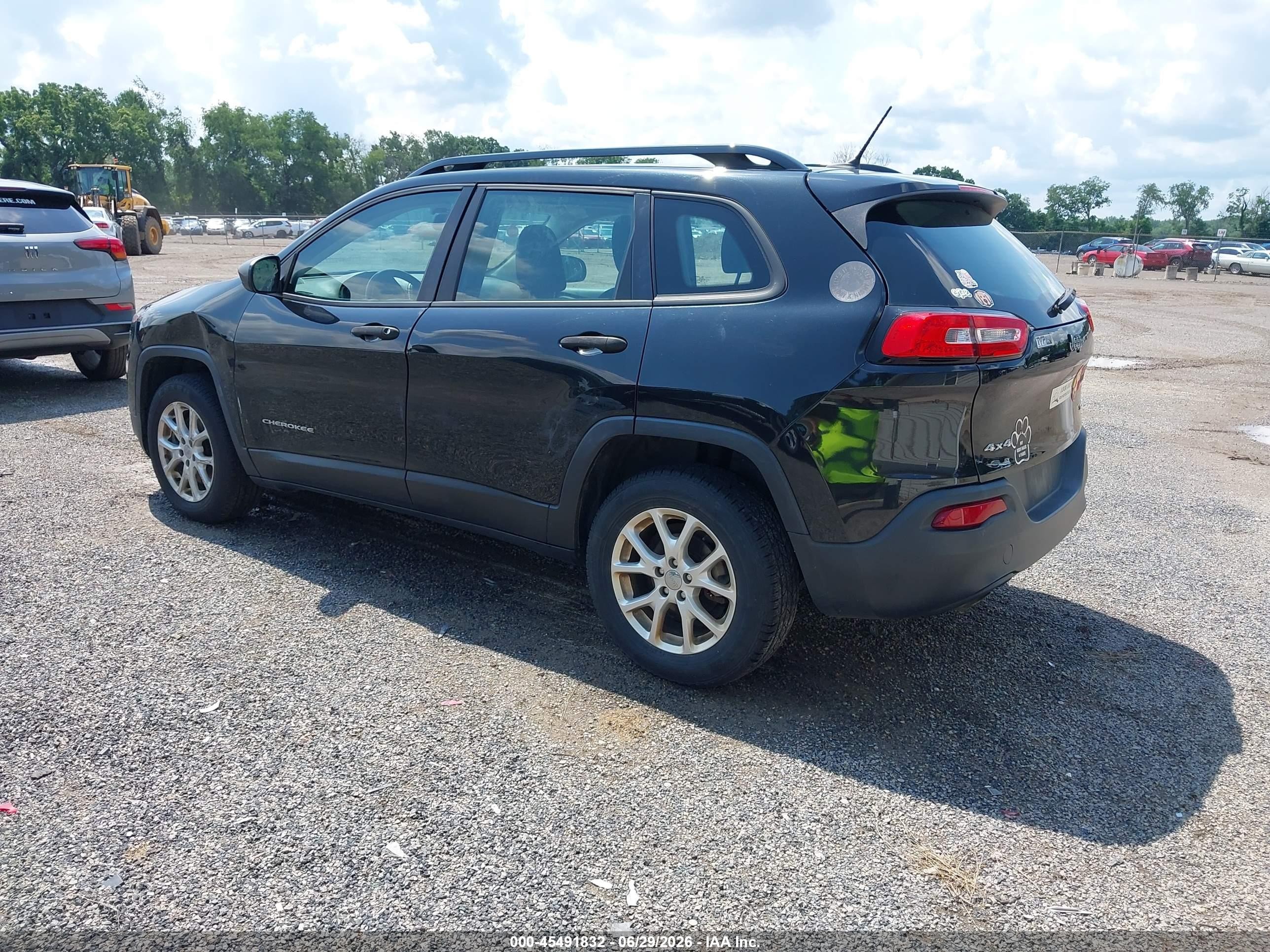 2015 Jeep Cherokee Sport Black vin: 1C4PJMAB2FW652417