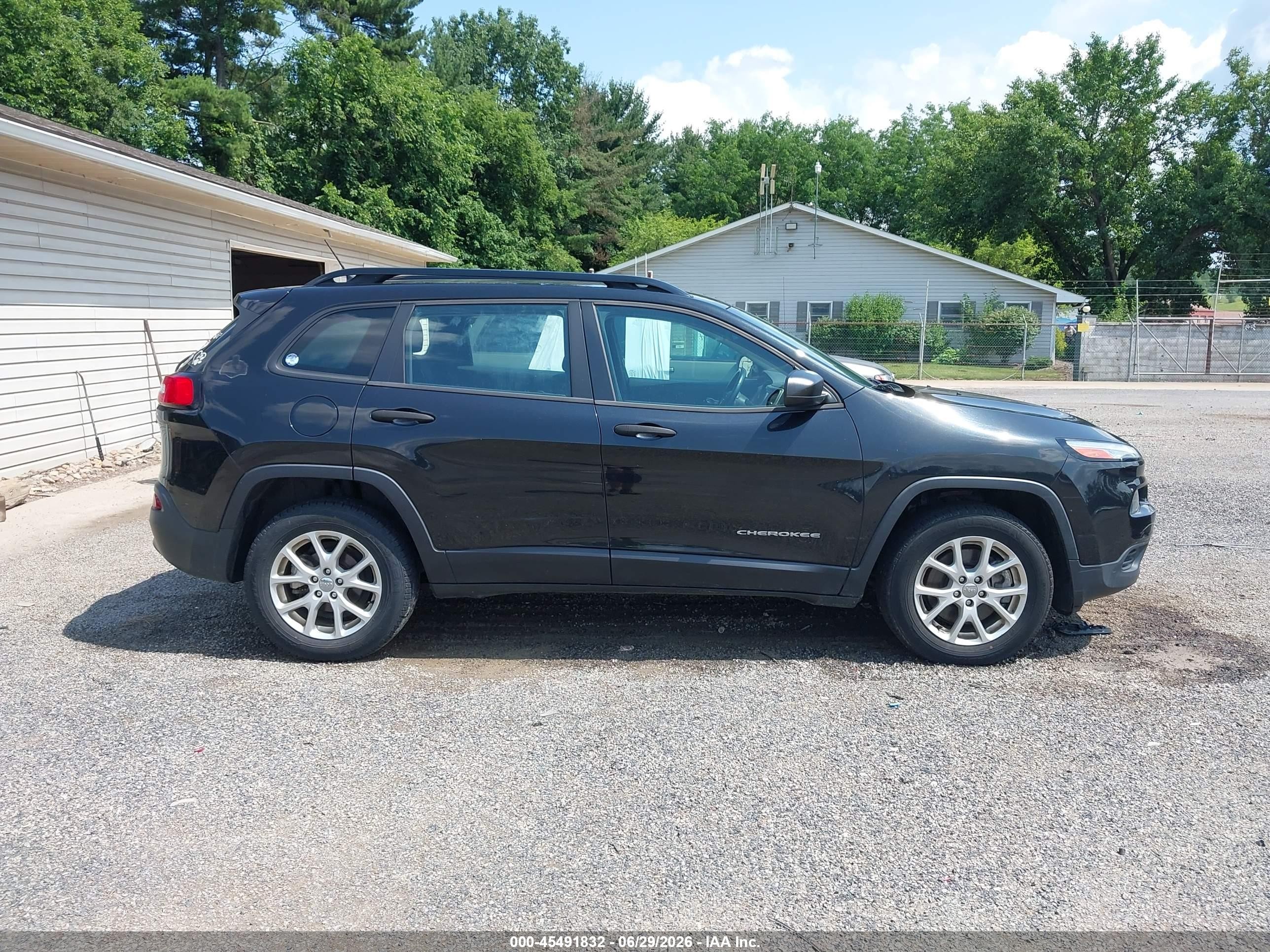 2015 Jeep Cherokee Sport Black vin: 1C4PJMAB2FW652417