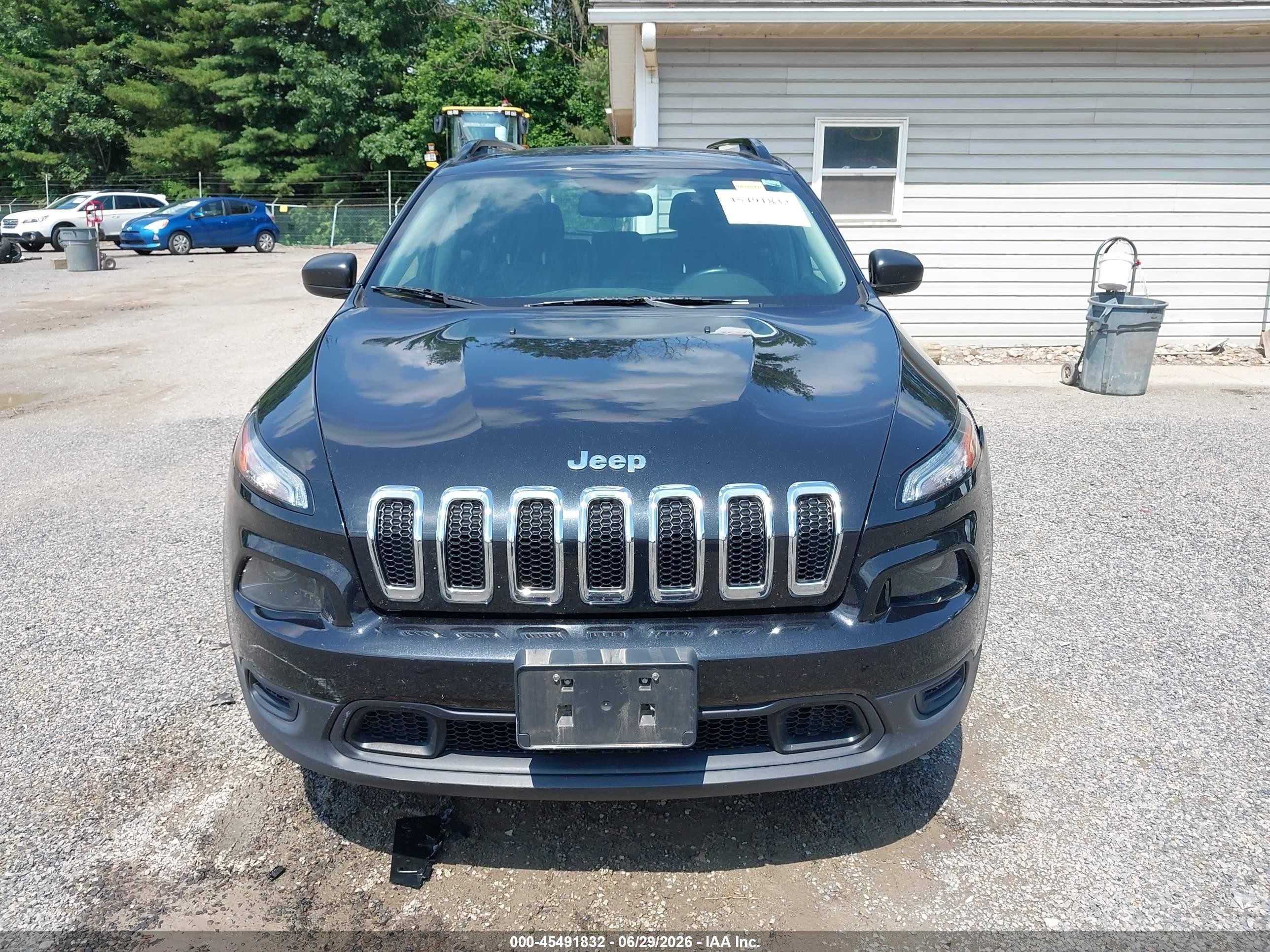 2015 Jeep Cherokee Sport Black vin: 1C4PJMAB2FW652417