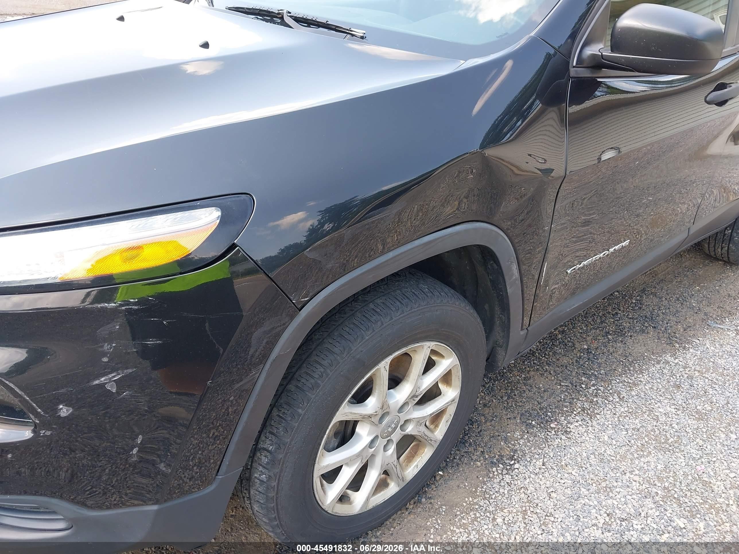 2015 Jeep Cherokee Sport Black vin: 1C4PJMAB2FW652417