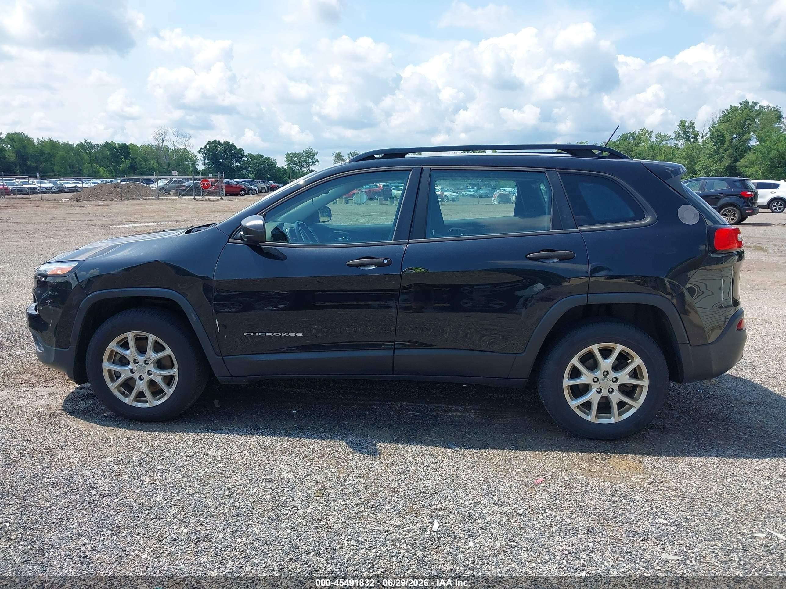 2015 Jeep Cherokee Sport Black vin: 1C4PJMAB2FW652417