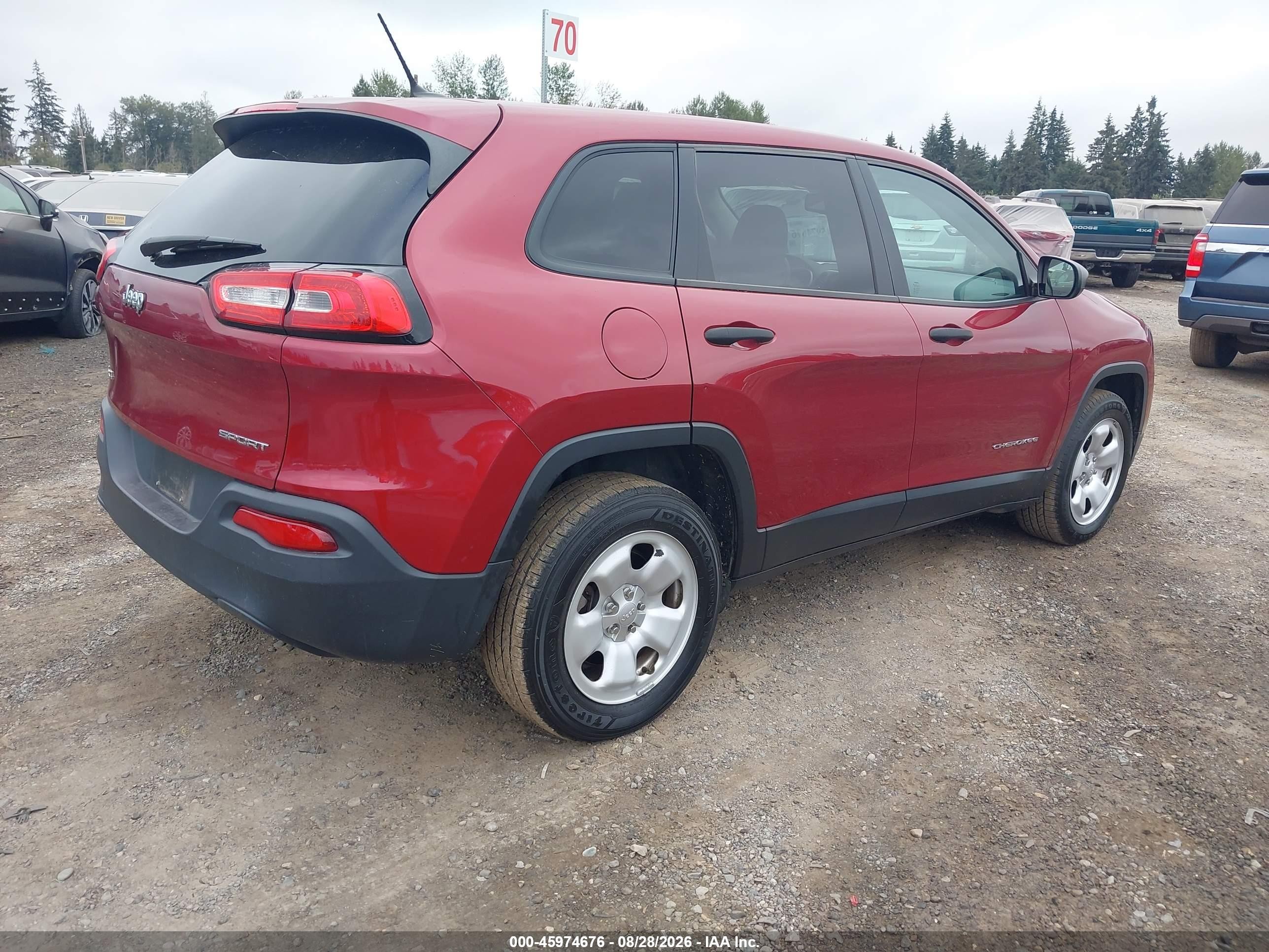 2016 Jeep Cherokee Sport Красный vin: 1C4PJMAB2GW353771
