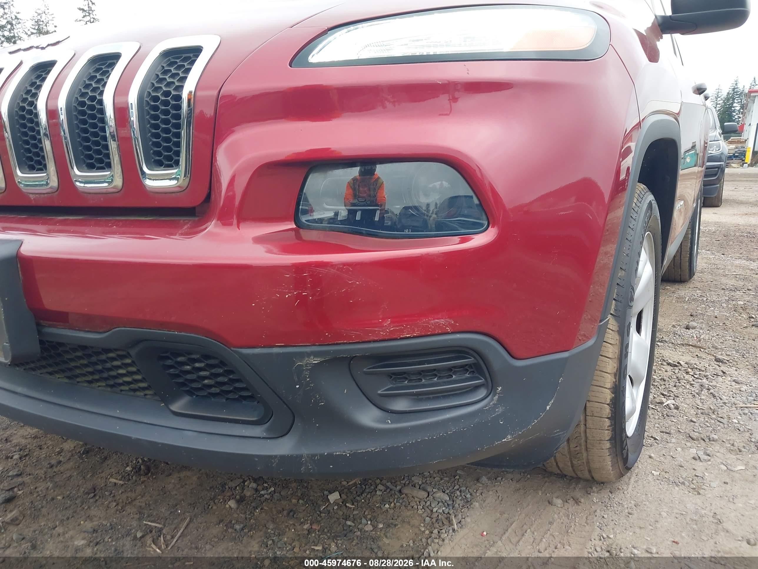 2016 Jeep Cherokee Sport Красный vin: 1C4PJMAB2GW353771