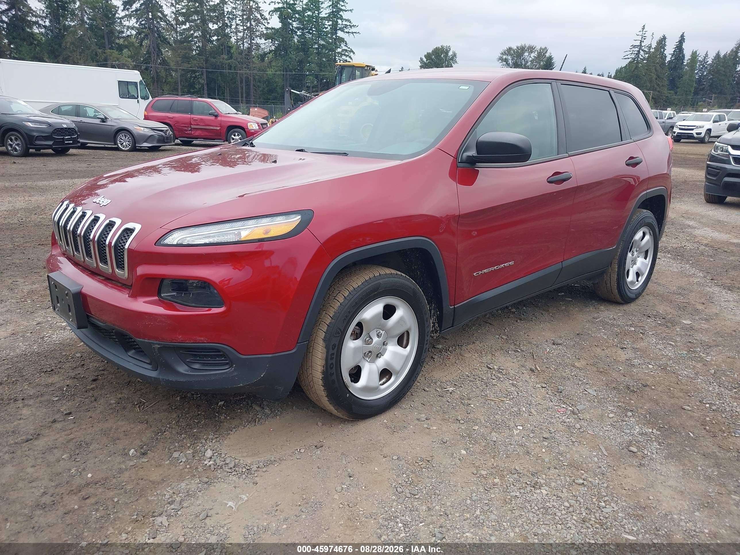 2016 Jeep Cherokee Sport Красный vin: 1C4PJMAB2GW353771