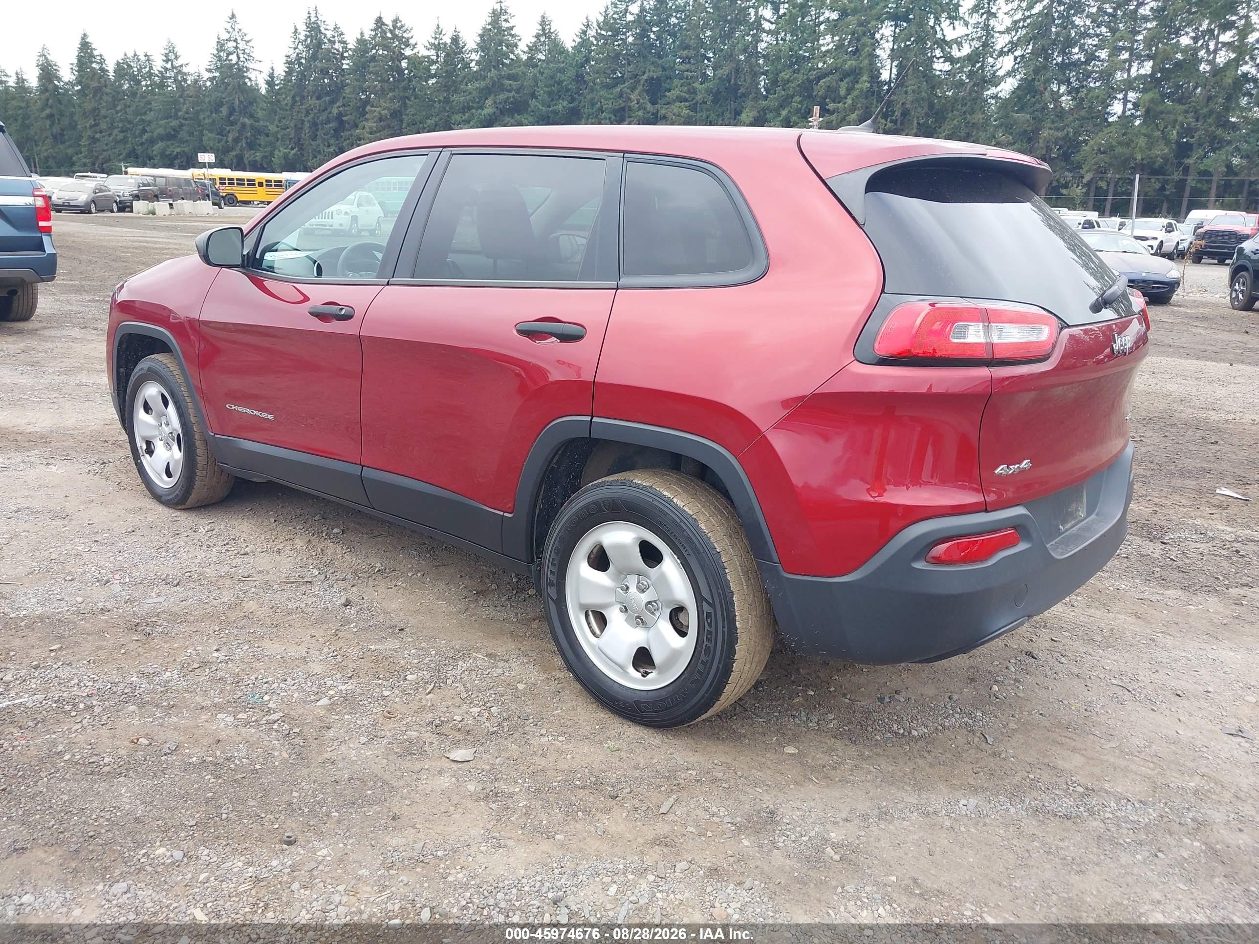 2016 Jeep Cherokee Sport Красный vin: 1C4PJMAB2GW353771
