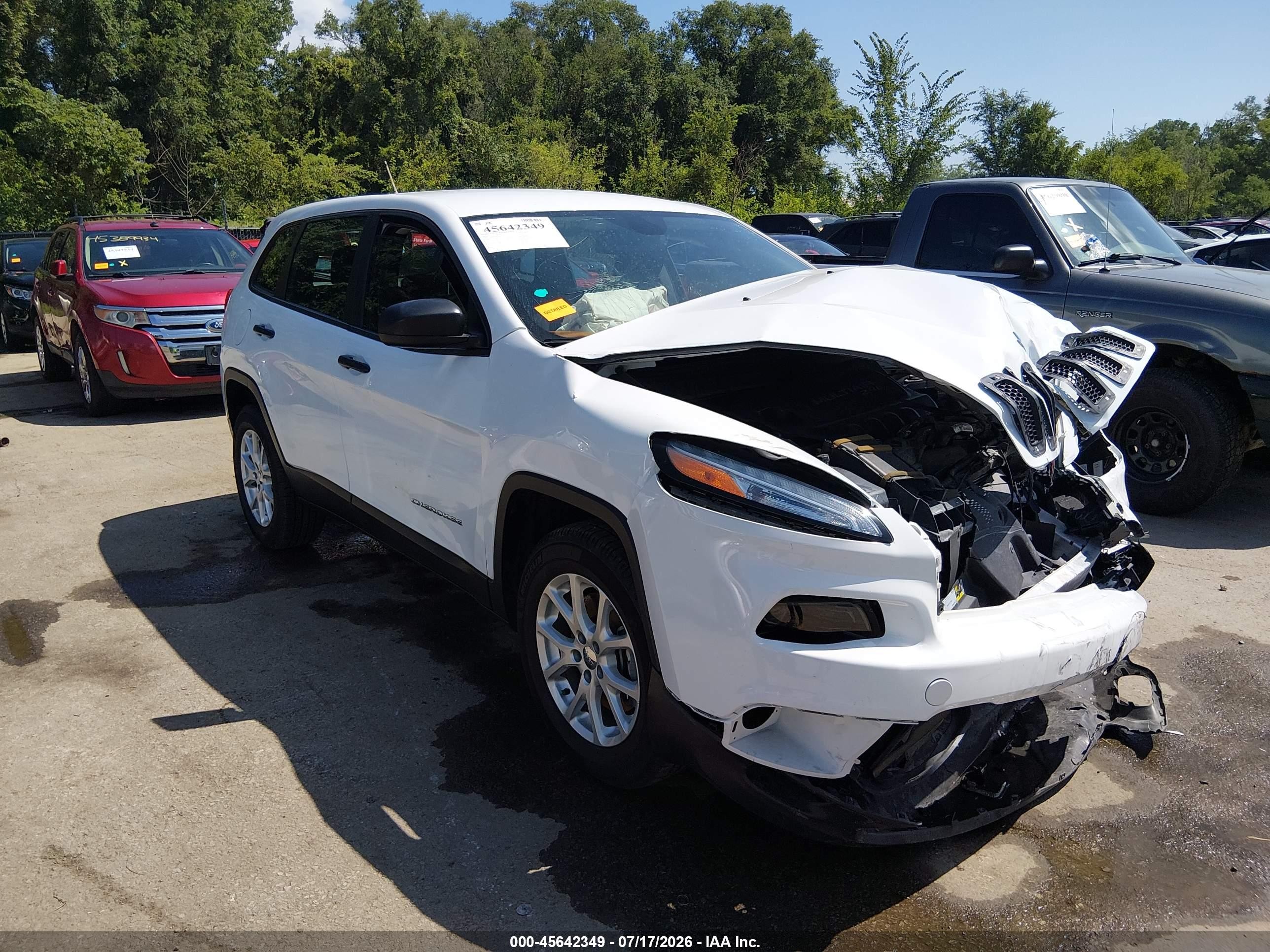 2014 Jeep Cherokee Sport White vin: 1C4PJMAB3EW145038