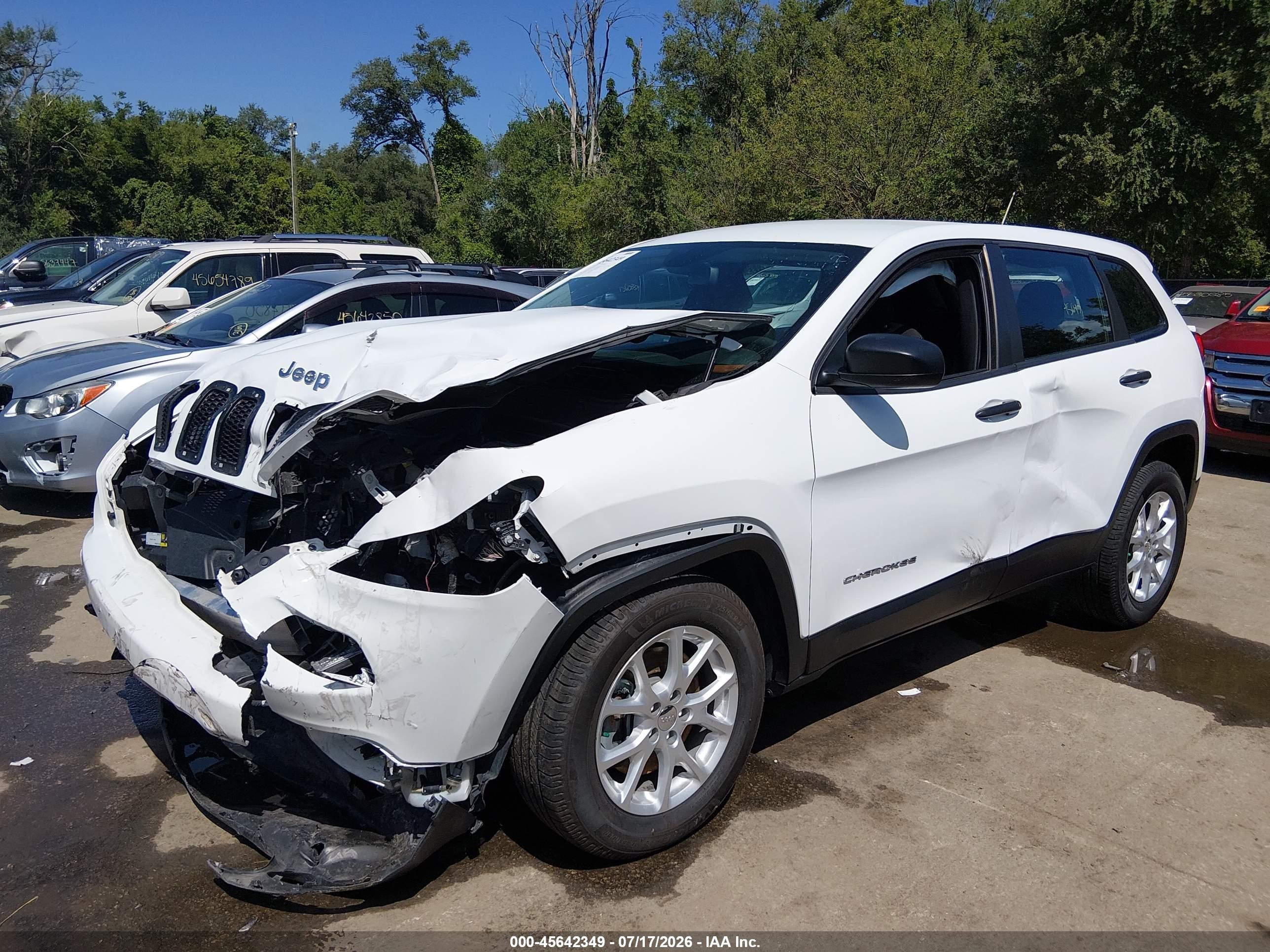 2014 Jeep Cherokee Sport White vin: 1C4PJMAB3EW145038