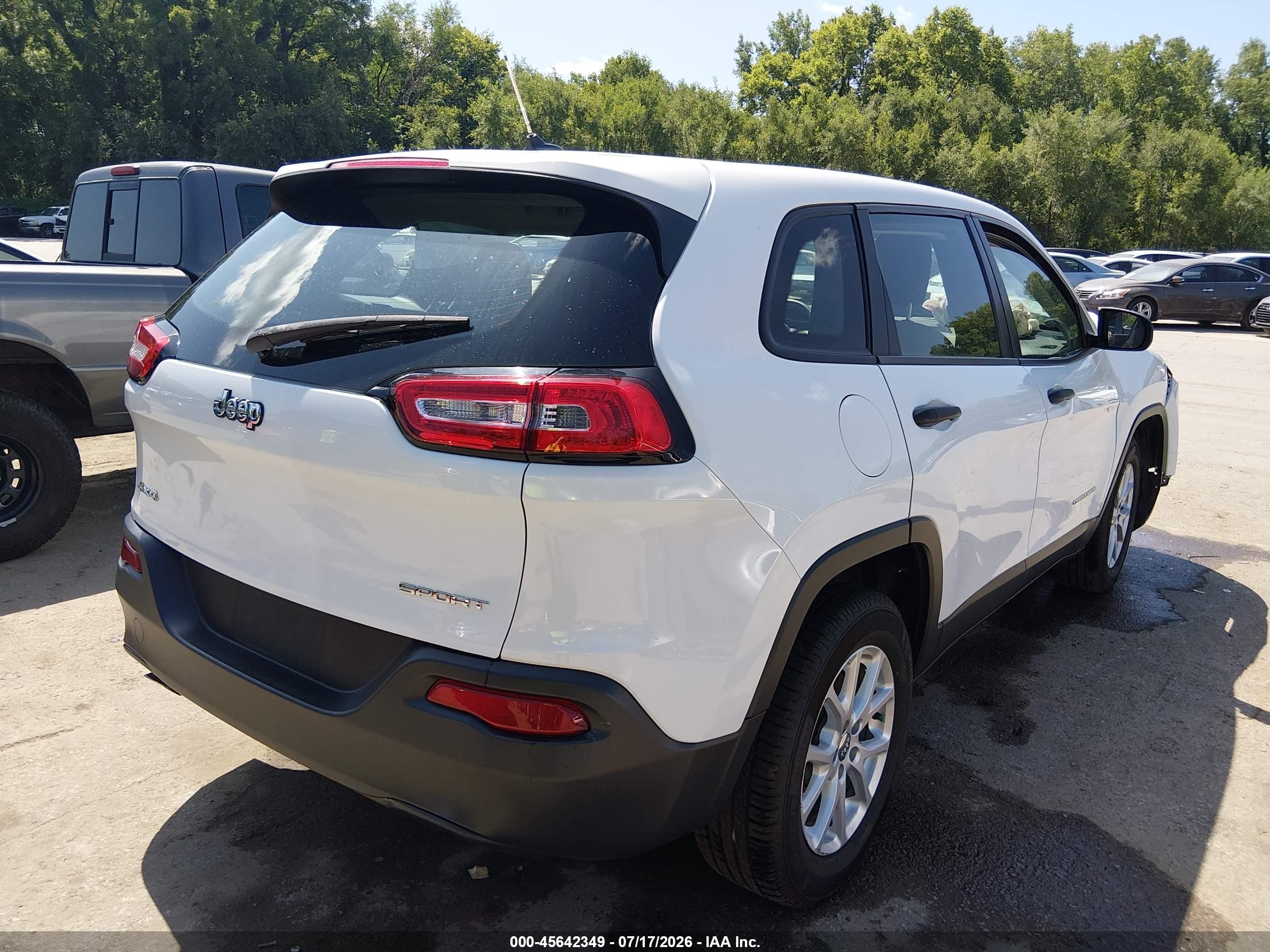 2014 Jeep Cherokee Sport White vin: 1C4PJMAB3EW145038
