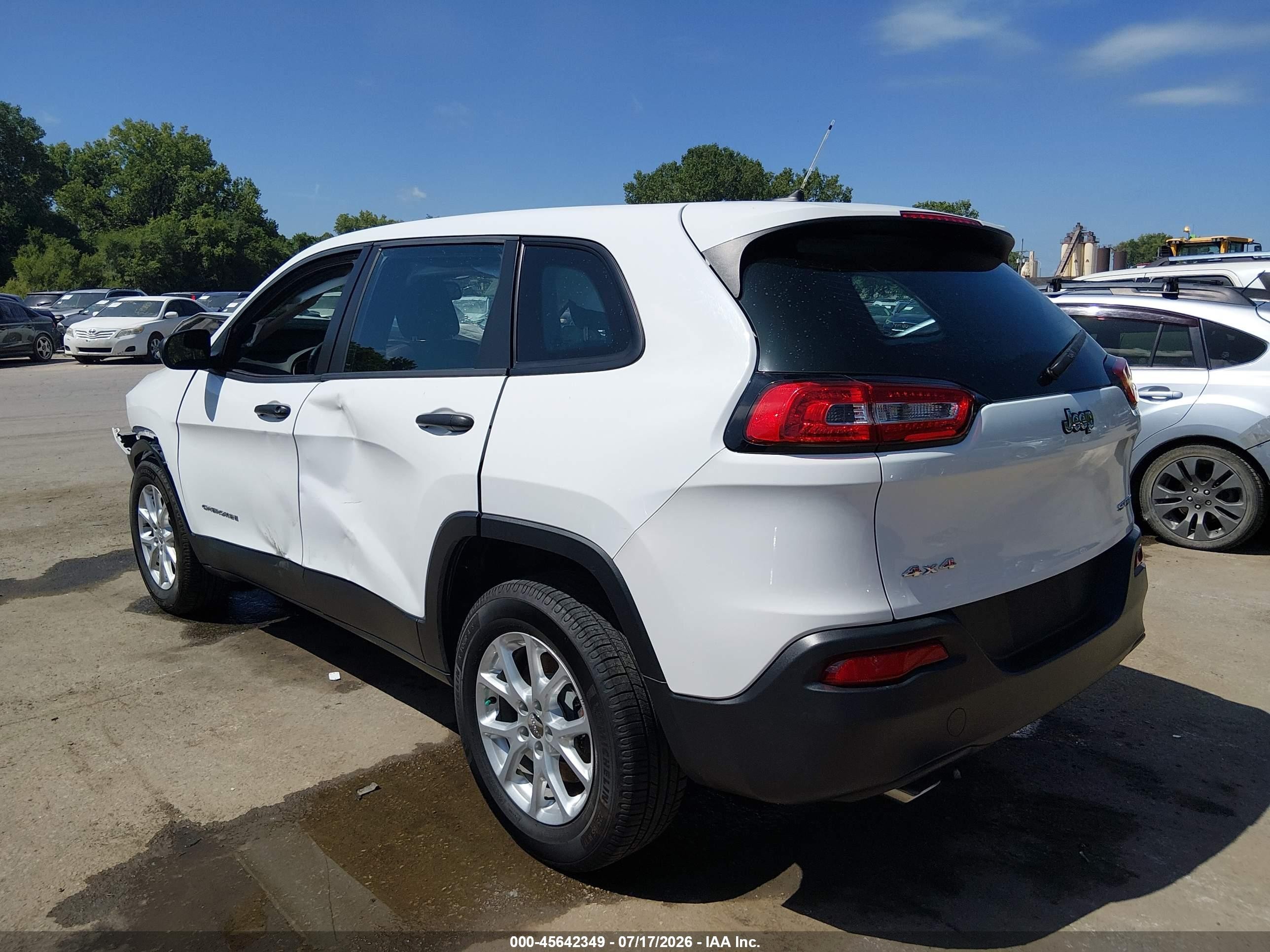 2014 Jeep Cherokee Sport White vin: 1C4PJMAB3EW145038