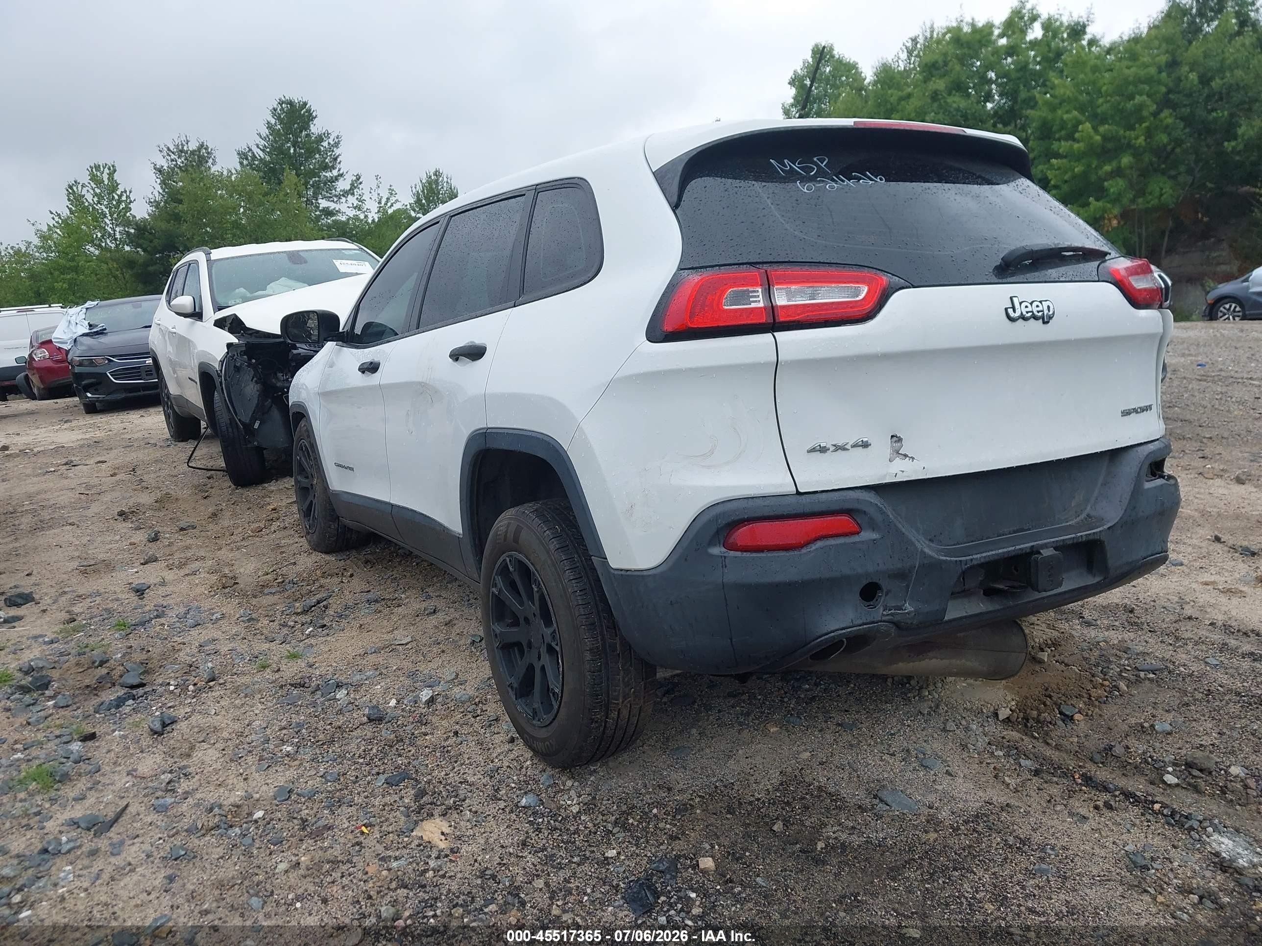 2014 Jeep Cherokee Sport White vin: 1C4PJMAB3EW260108