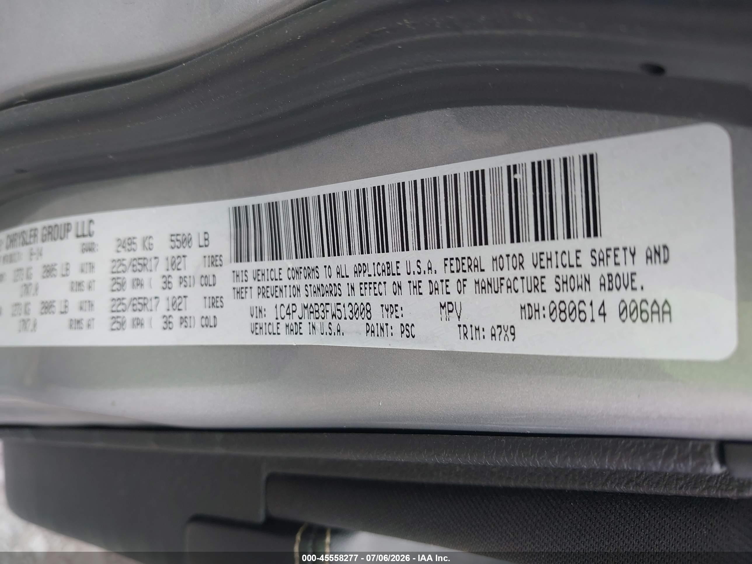 2015 Jeep Cherokee Sport Pewter vin: 1C4PJMAB3FW513008
