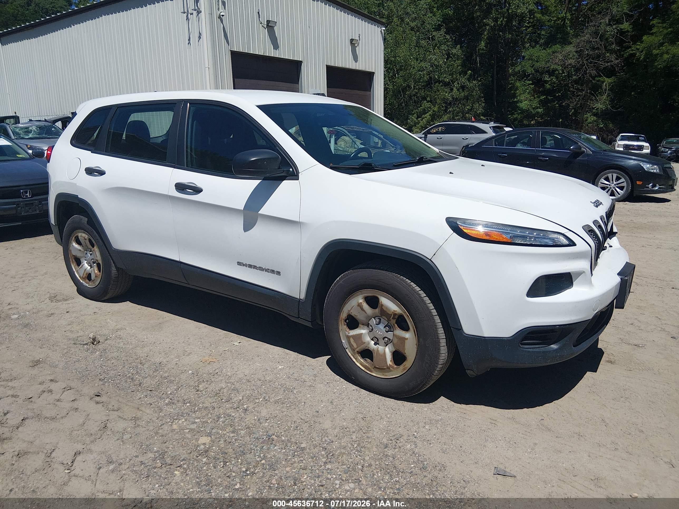 2015 Jeep Cherokee Sport White vin: 1C4PJMAB3FW546767