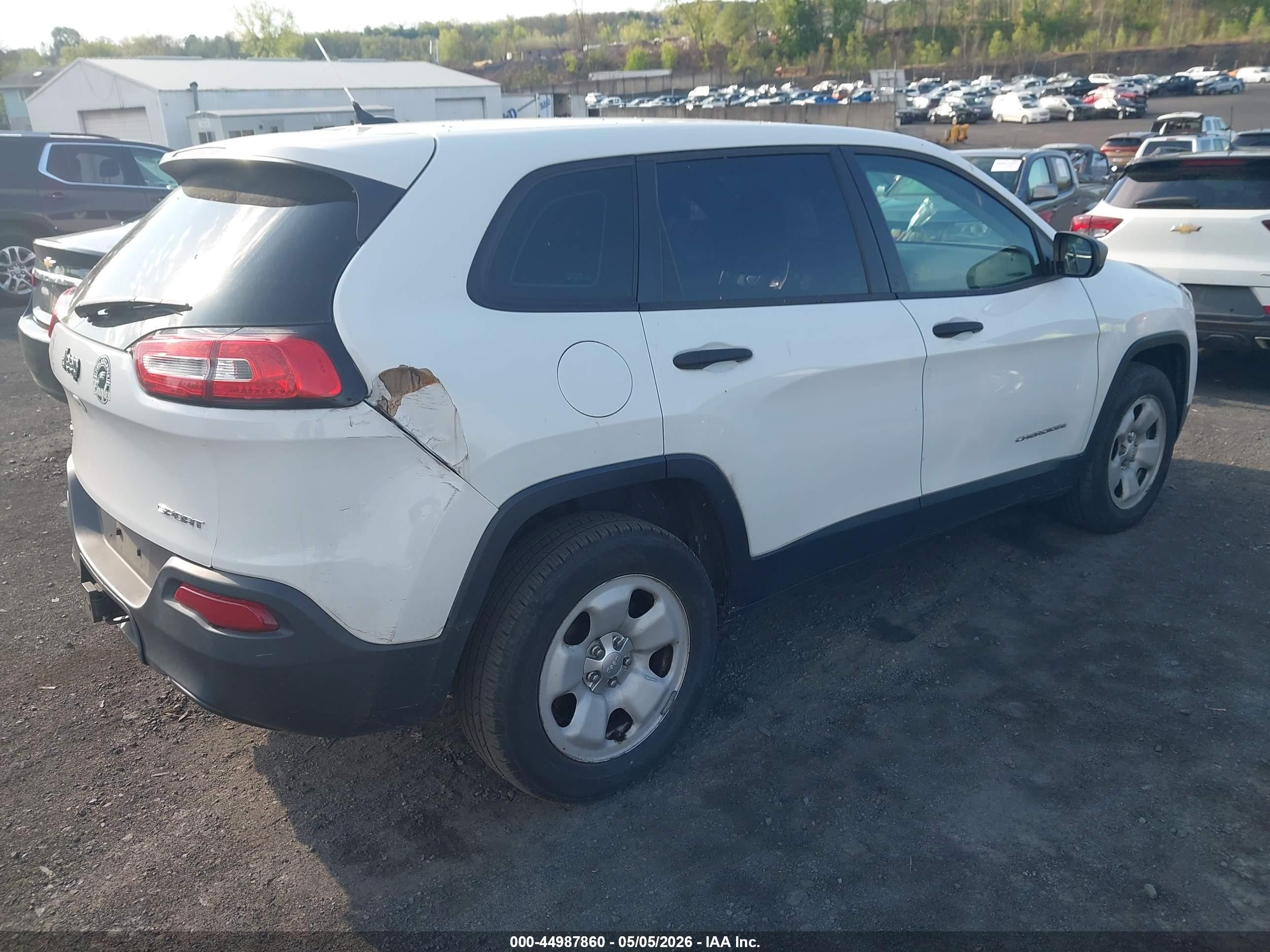 2014 Jeep Cherokee Sport White vin: 1C4PJMAB4EW169347