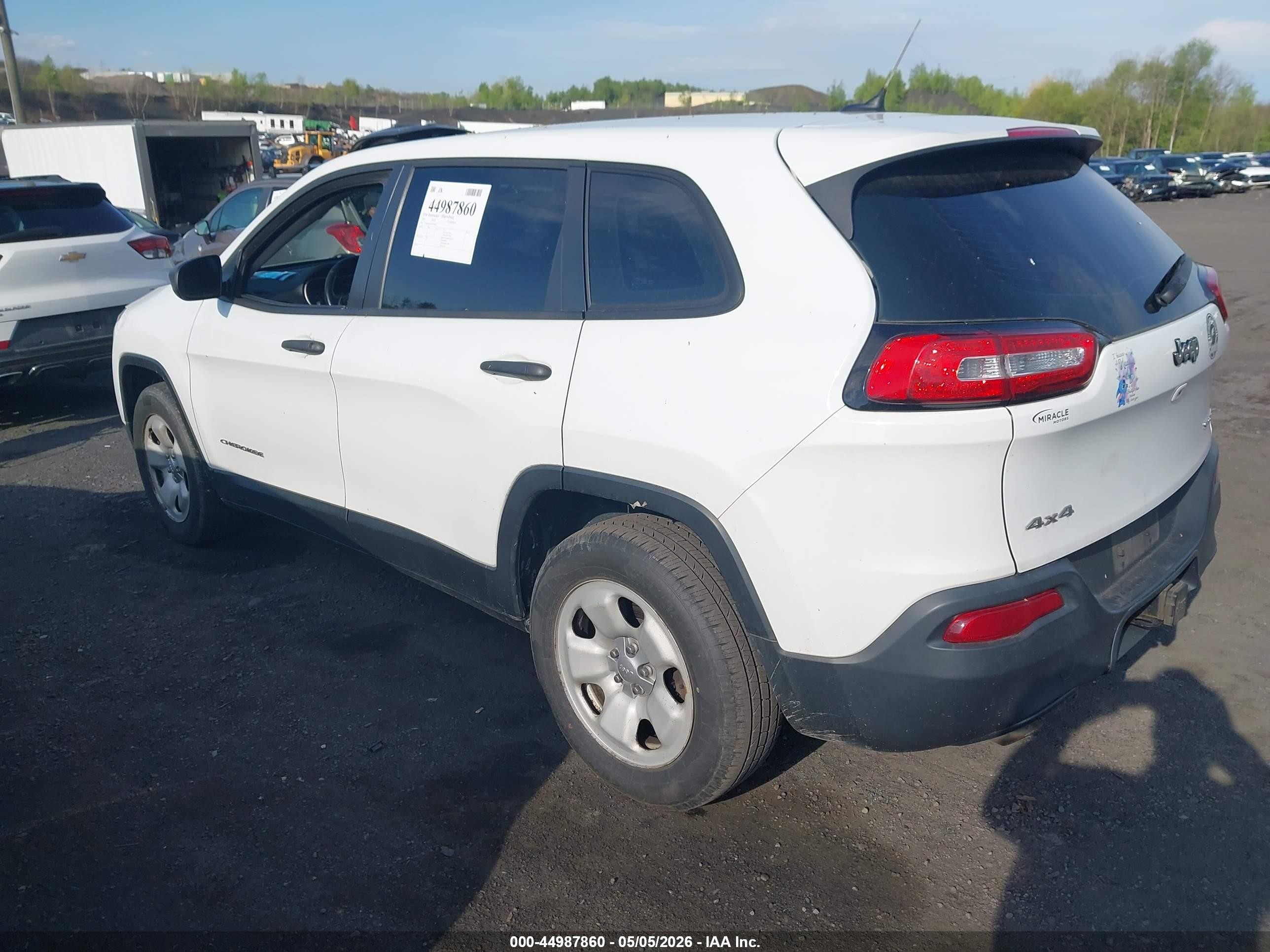 2014 Jeep Cherokee Sport White vin: 1C4PJMAB4EW169347