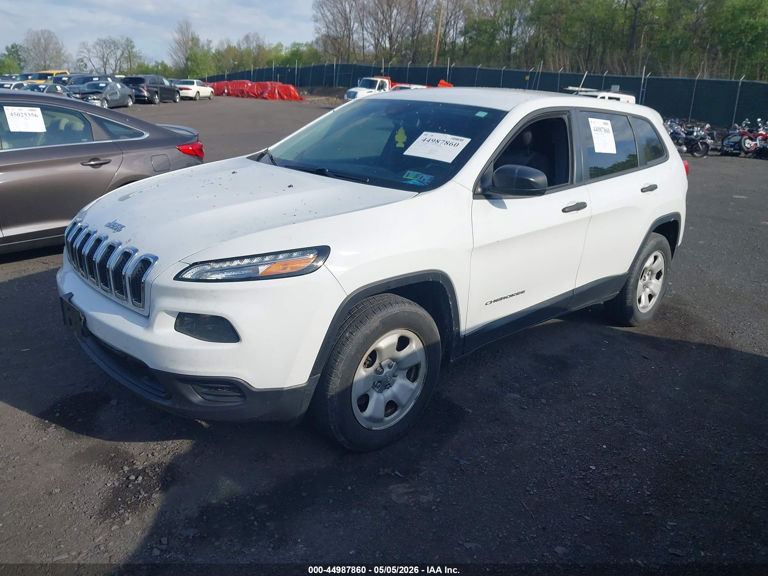 2014 Jeep Cherokee Sport White vin: 1C4PJMAB4EW169347