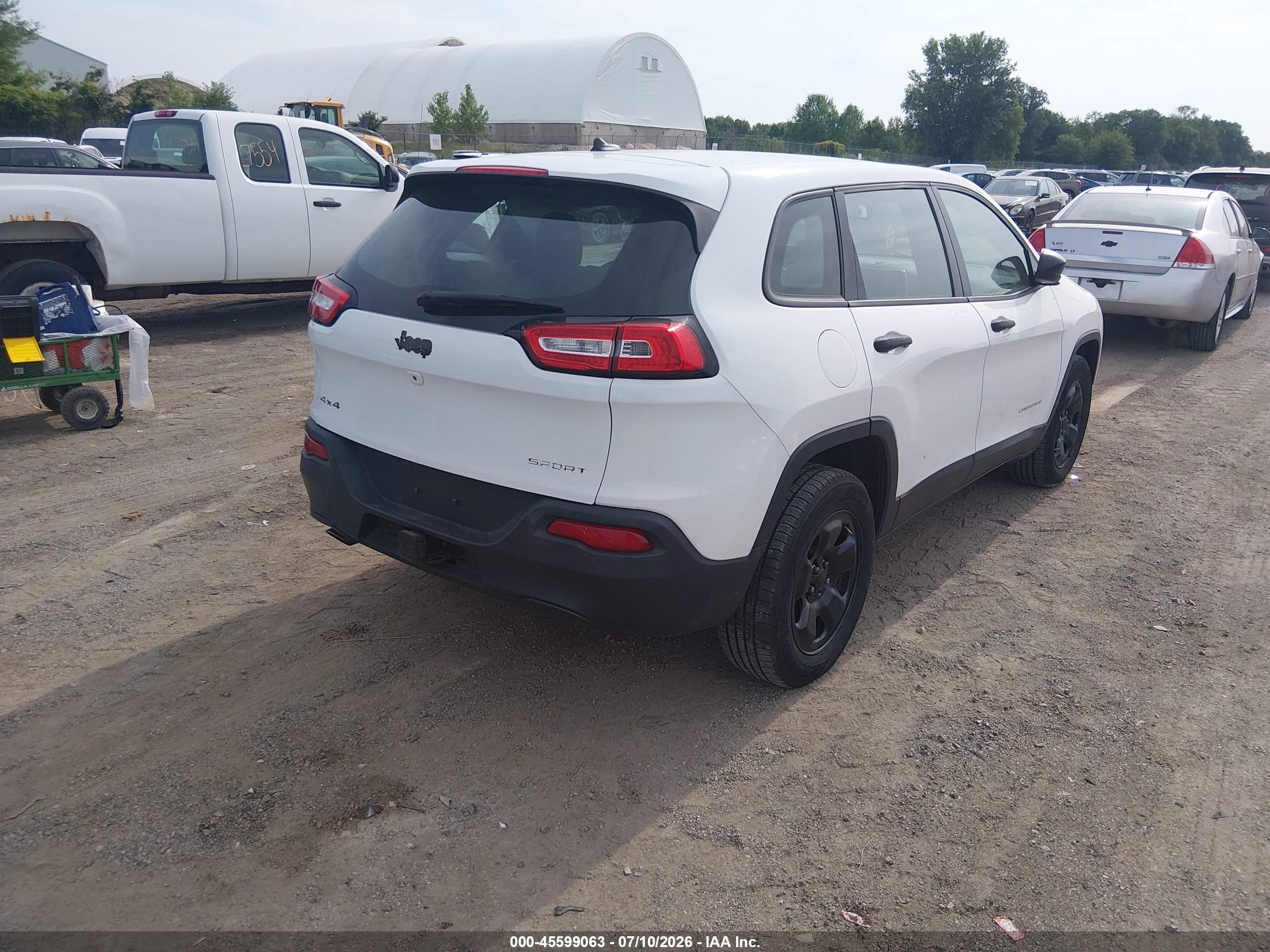 2014 Jeep Cherokee Sport White vin: 1C4PJMAB4EW218546