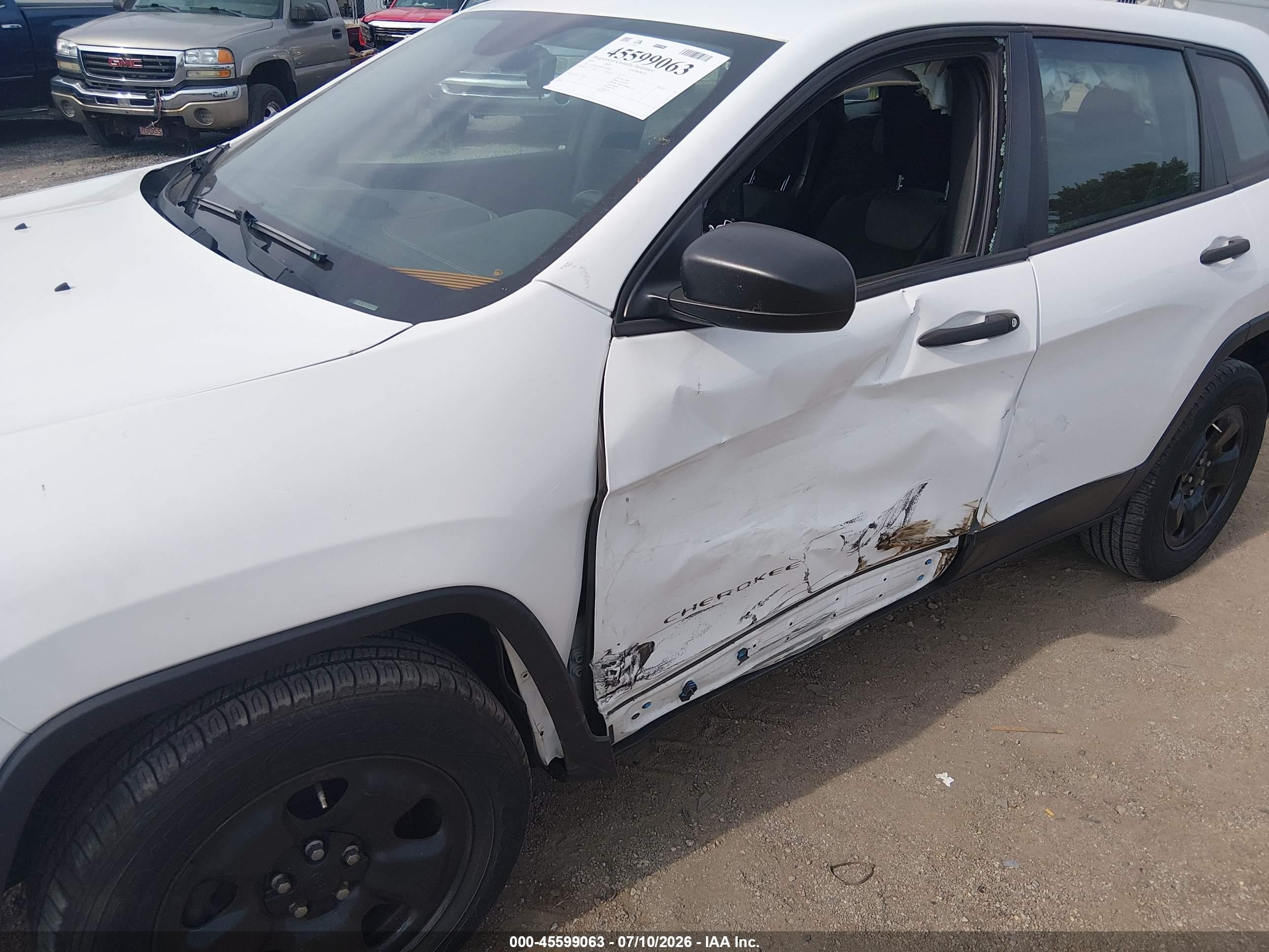 2014 Jeep Cherokee Sport White vin: 1C4PJMAB4EW218546